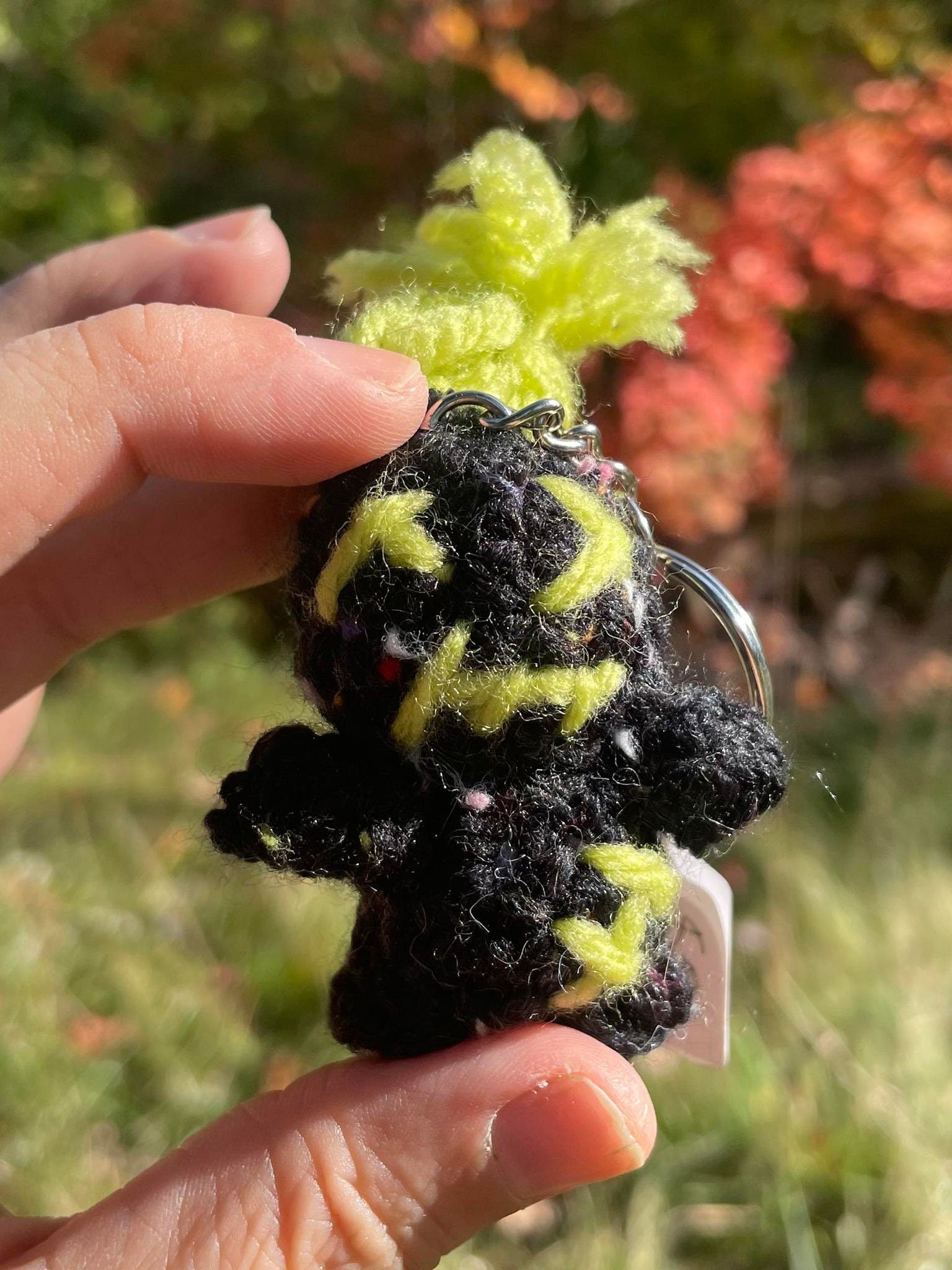 Crochet Mini Voodoo Doll Keychain: Handmade Plushie Key Ring