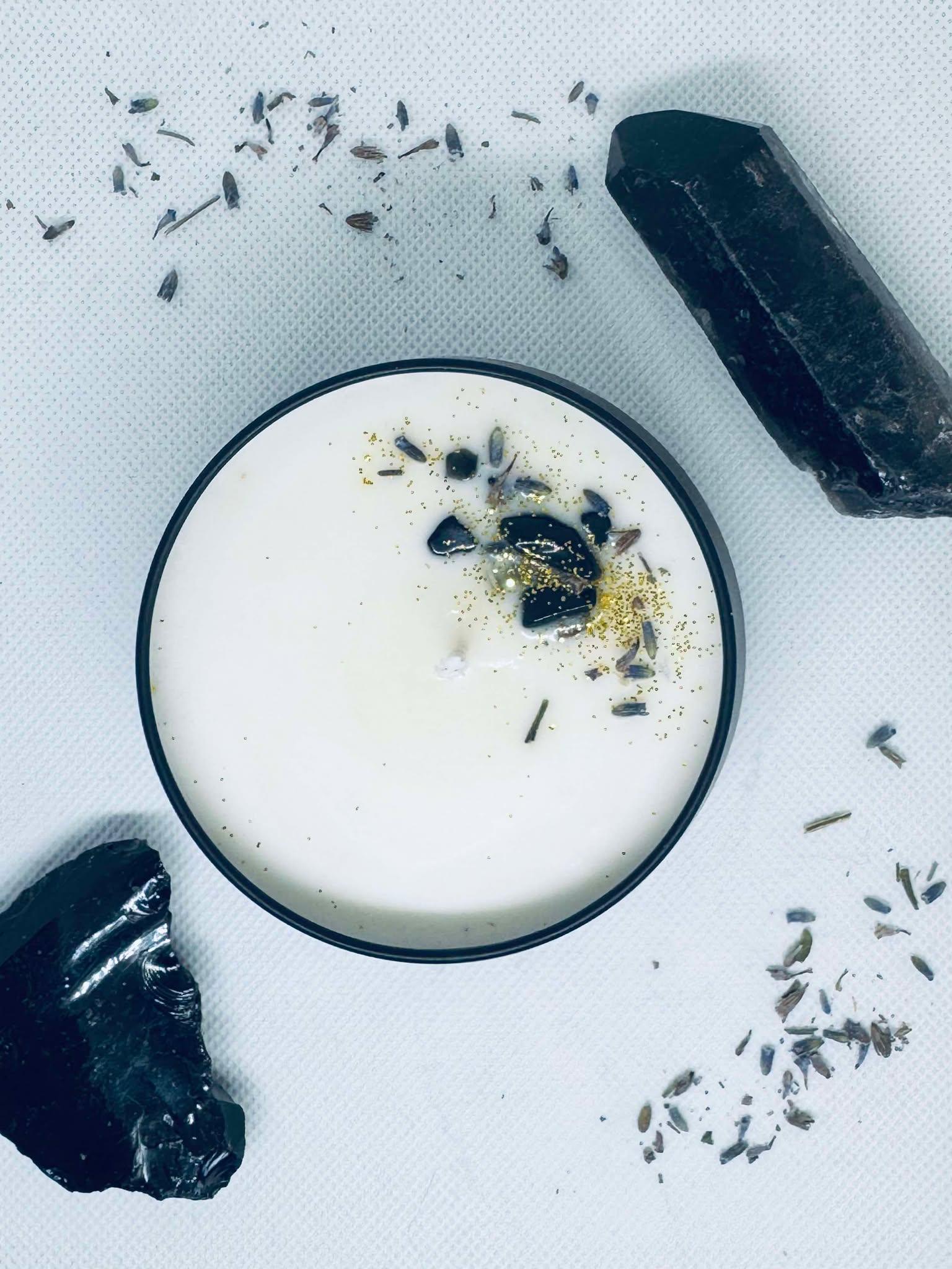 Hecate Goddess Candle- Sandalwood and Lavender Scented Soy Candle- Intention Candle