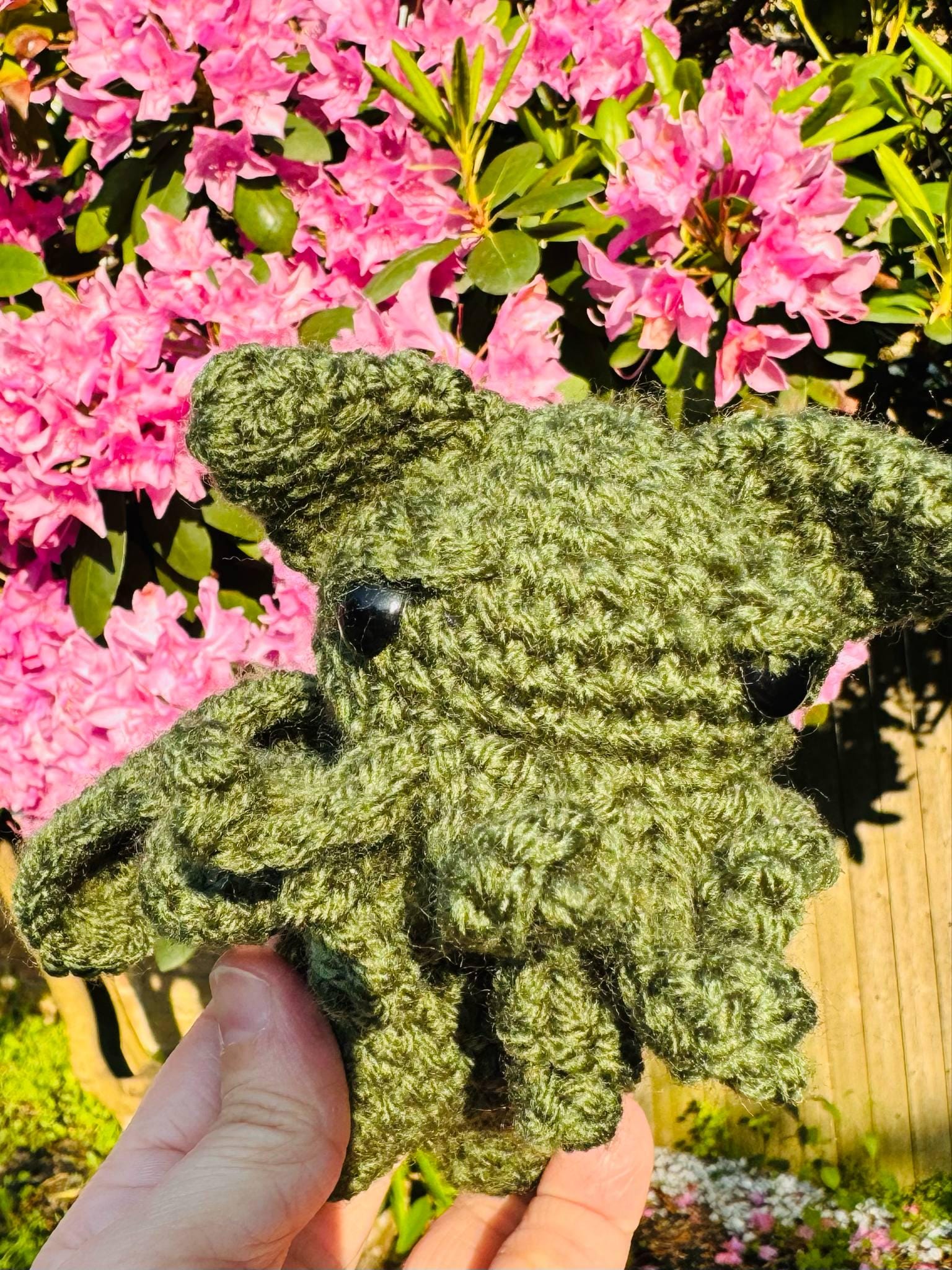 Crochet Meowthulu Plushie- Lovecraftian Fan Art- Amigurumi Cthulu Cat Plush Toy