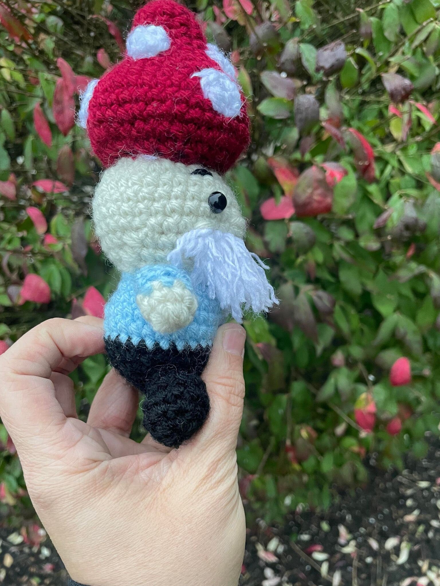 Crochet Mushroom Gnome Plushie- Amigurumi Toys- Cottagecore