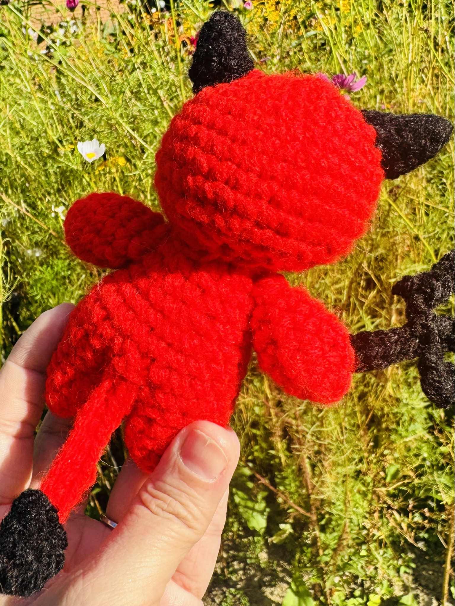 Crochet Hellfire Baby Devil Plushie: Amigurumi Halloween Imp