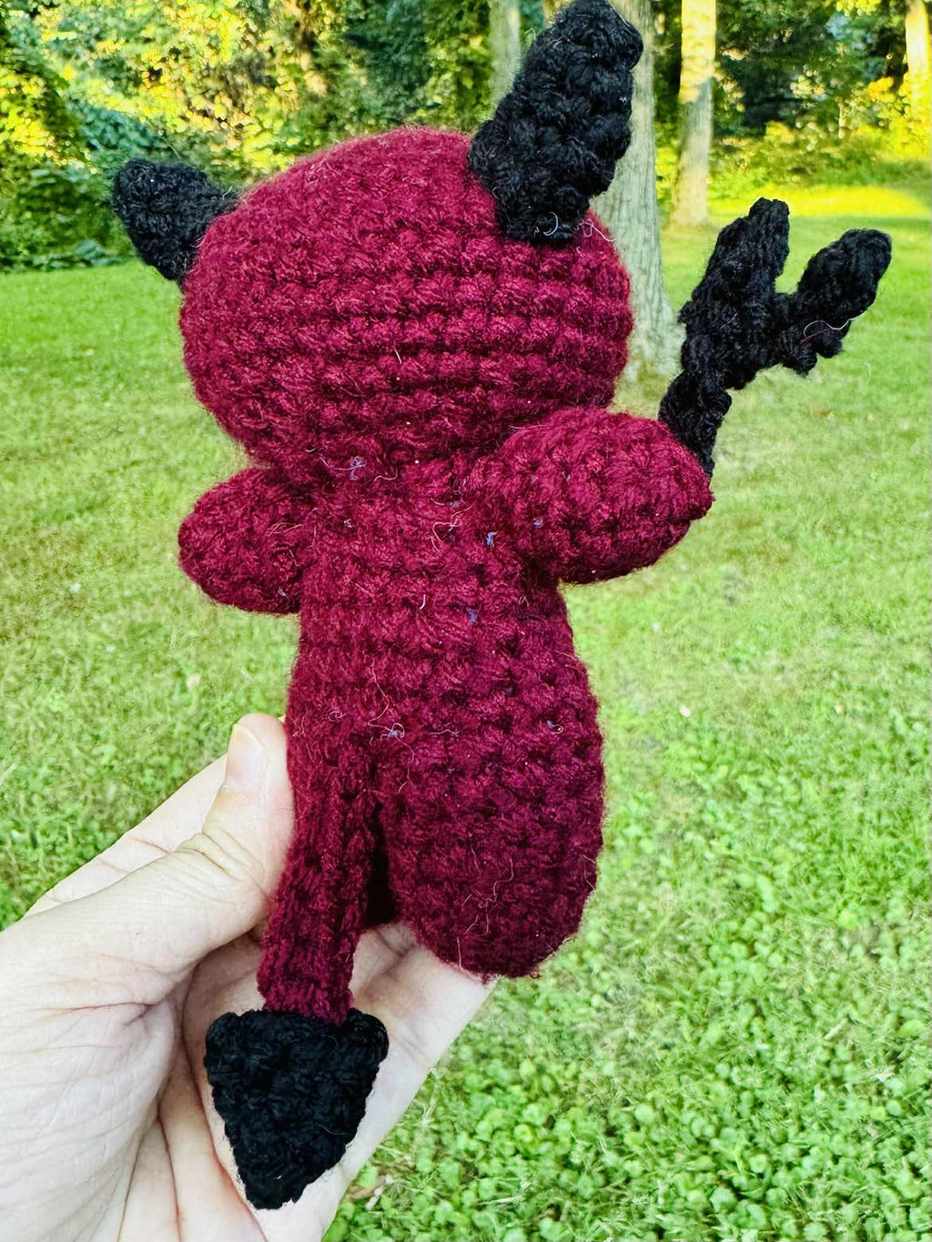 Crochet Hellfire Baby Devil Plushie: Amigurumi Halloween Imp