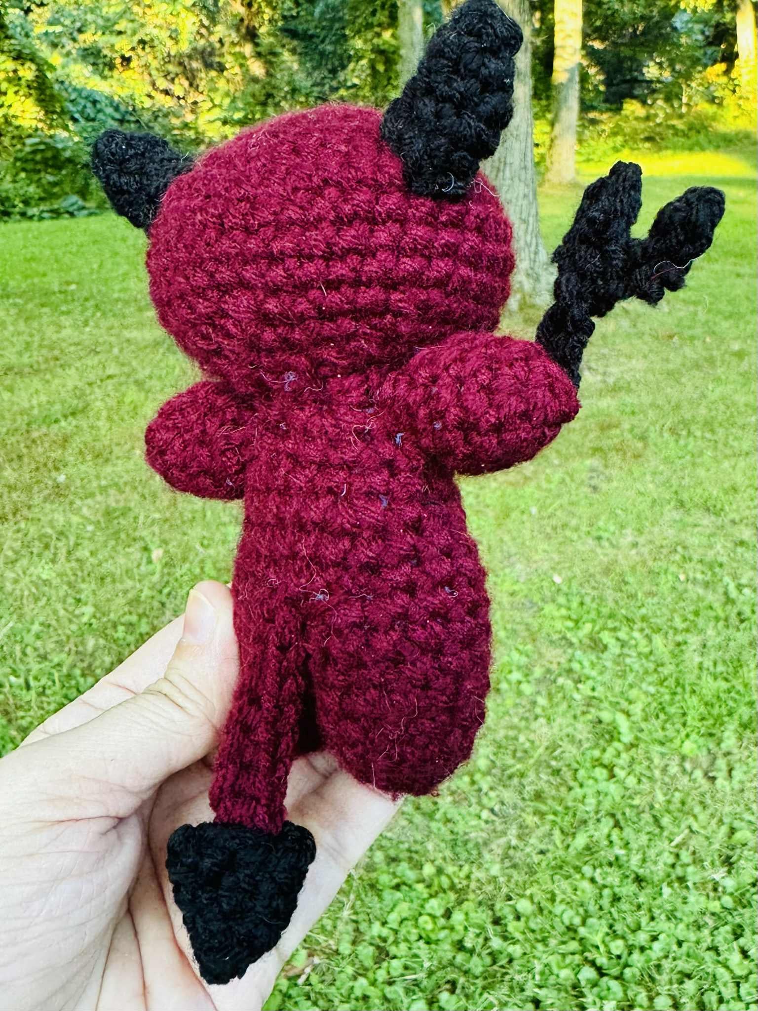 Crochet Hellfire Baby Devil Plushie: Amigurumi Halloween Imp