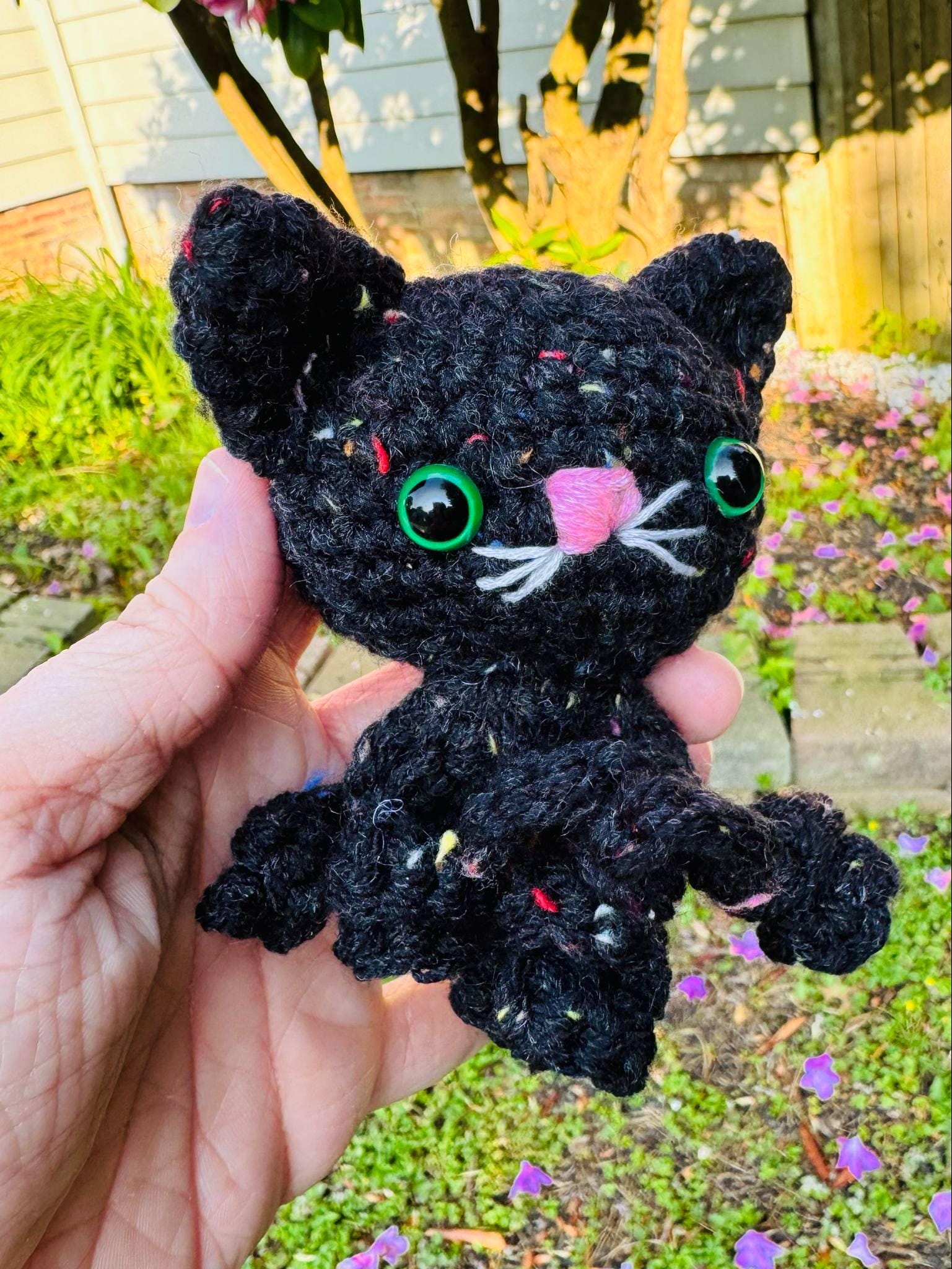 Crocheted Octacat Plushie: Black Cat Octopus Hybrid Toy