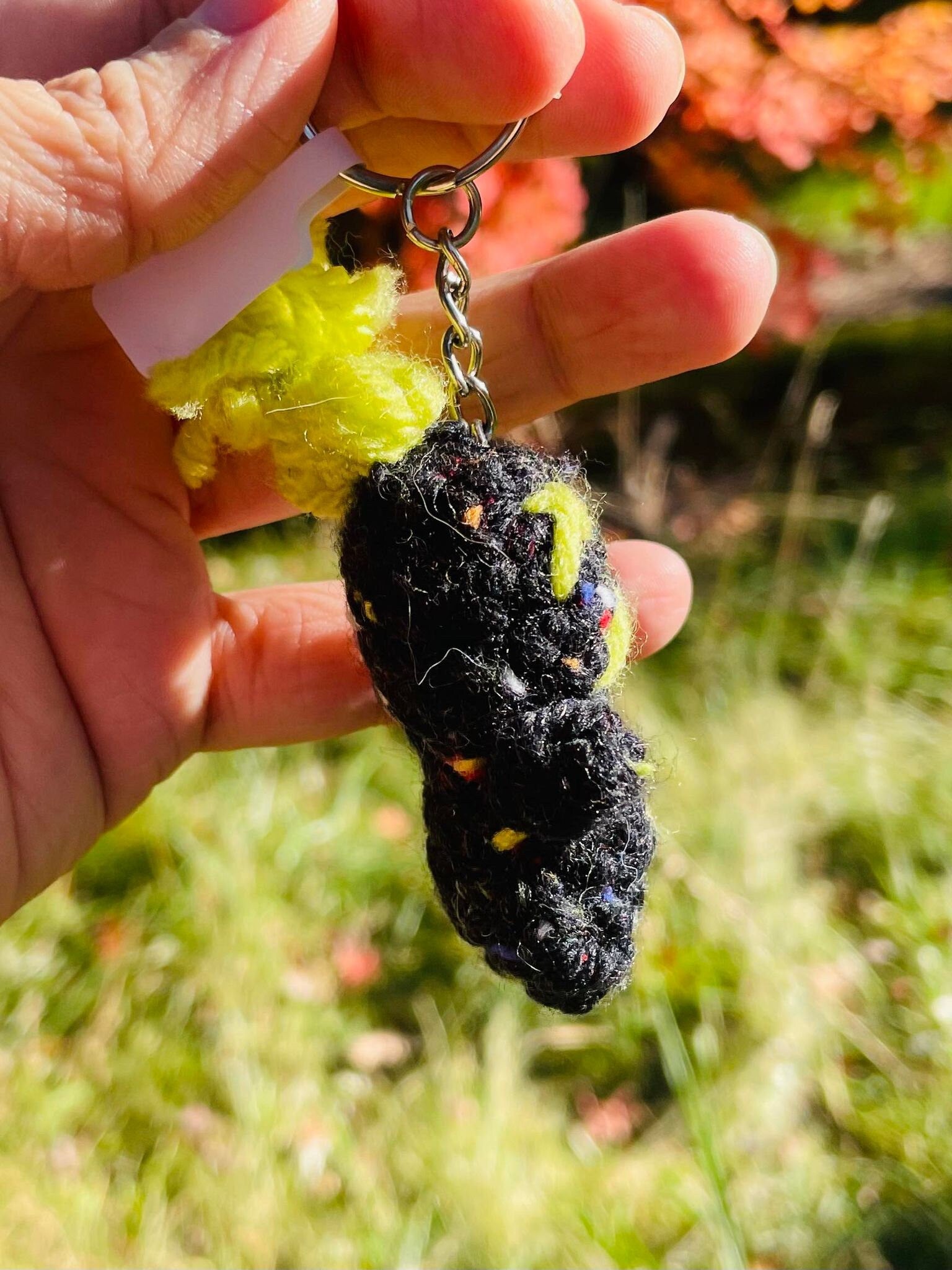 Crochet Mini Voodoo Doll Keychain: Handmade Plushie Key Ring