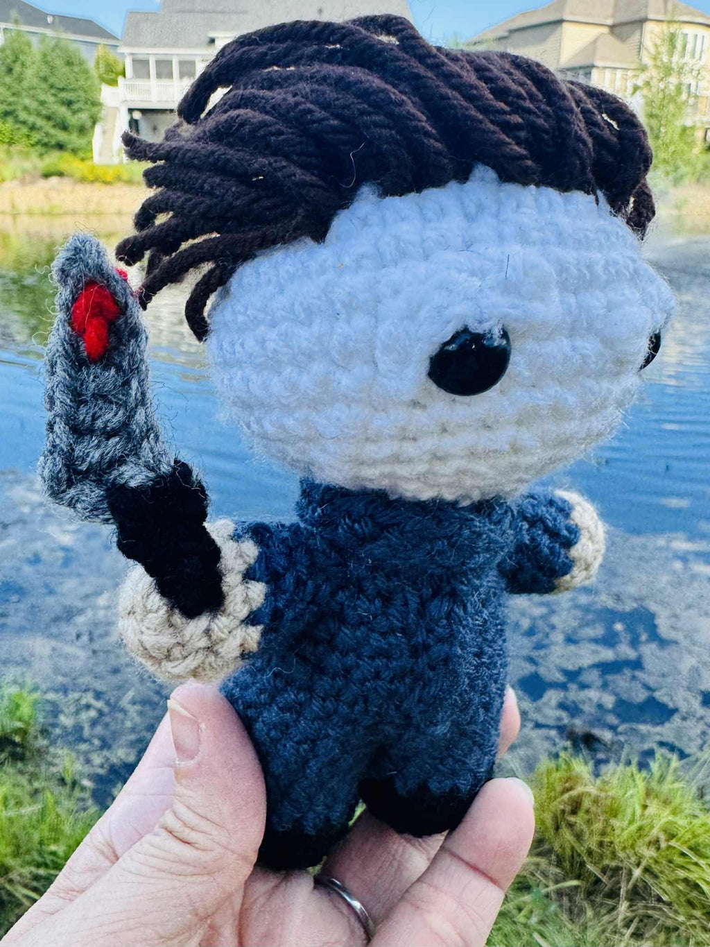 Crochet Michael Myers Plushie: Horror Fan Art, Halloween Decor