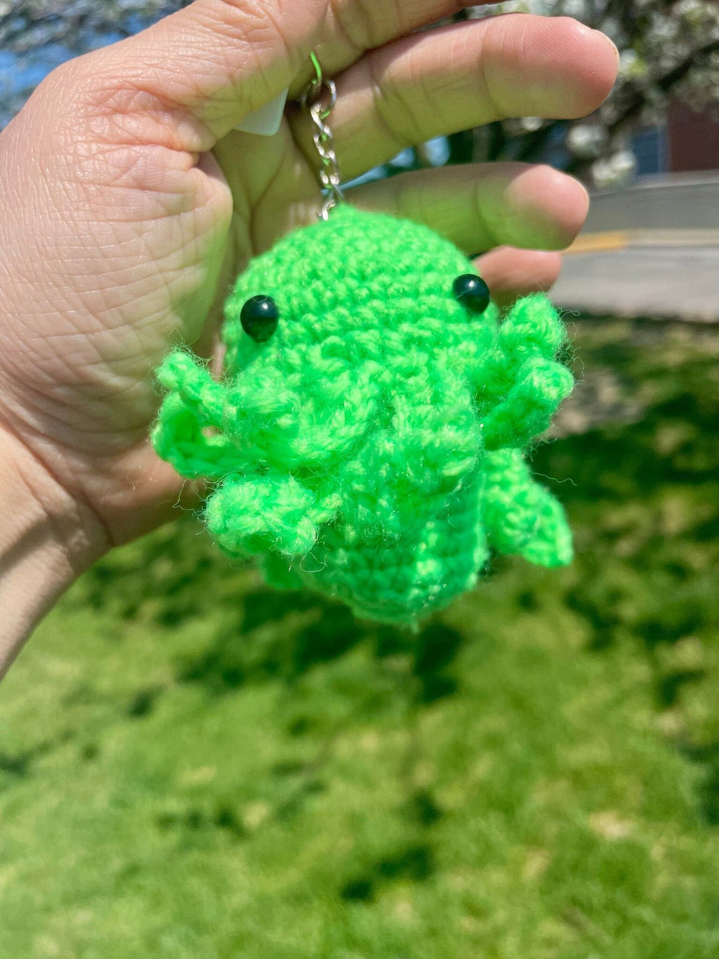 Amigurumi Cthulu Keychain- Handmade Crochet Cthulu Keyring