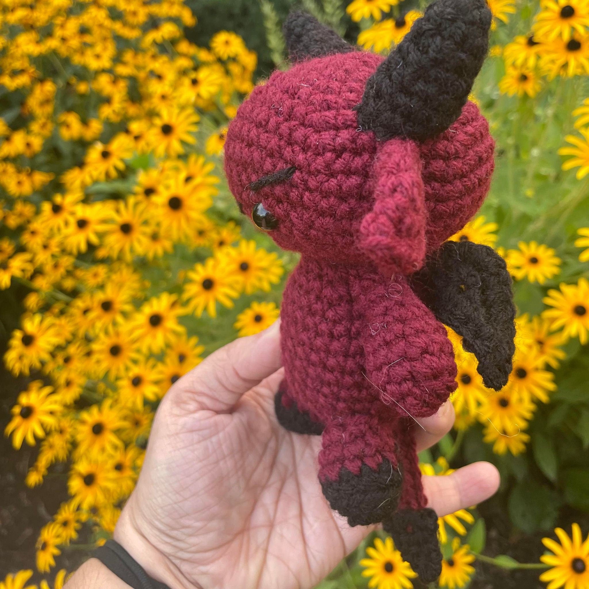 Baby Devil Crochet Plushie- Amigurumi- Halloween Imp- Kawaii