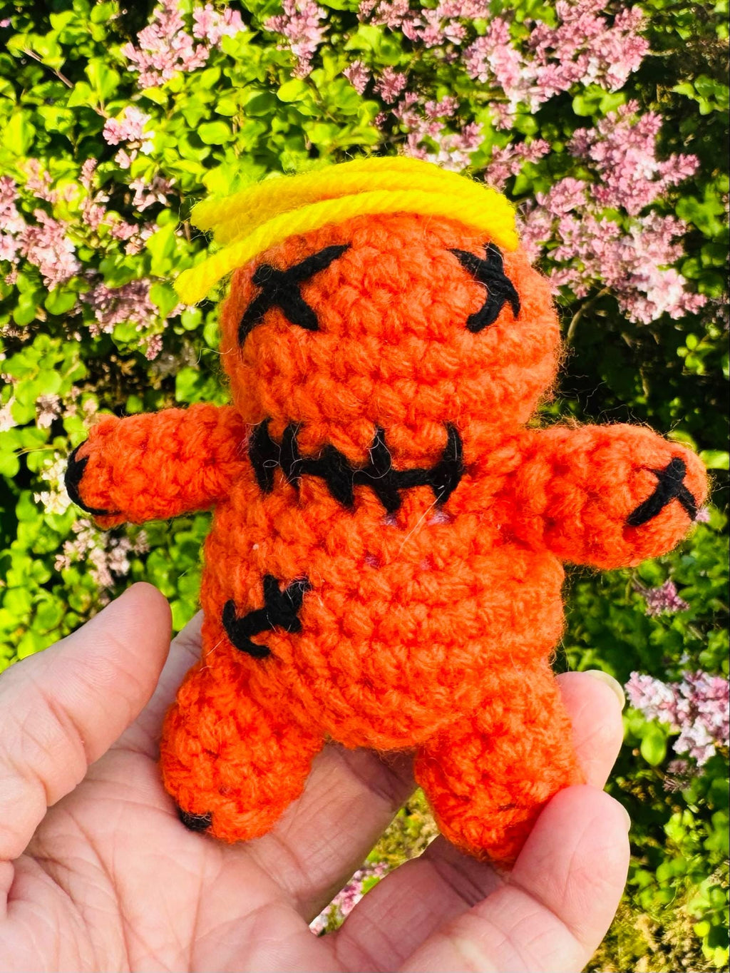 Crochet Orange Trump-Inspired Voodoo Doll- Amigurumi Donald Trump Pin Cushion