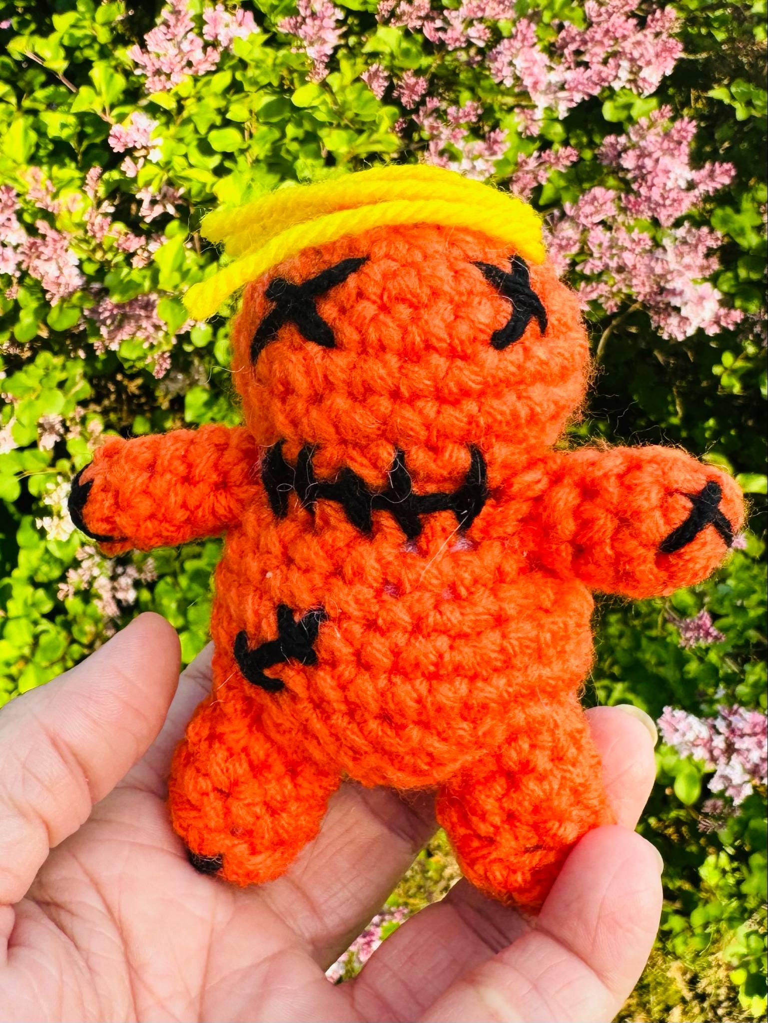 Crochet Orange Trump-Inspired Voodoo Doll- Amigurumi Donald Trump Pin Cushion