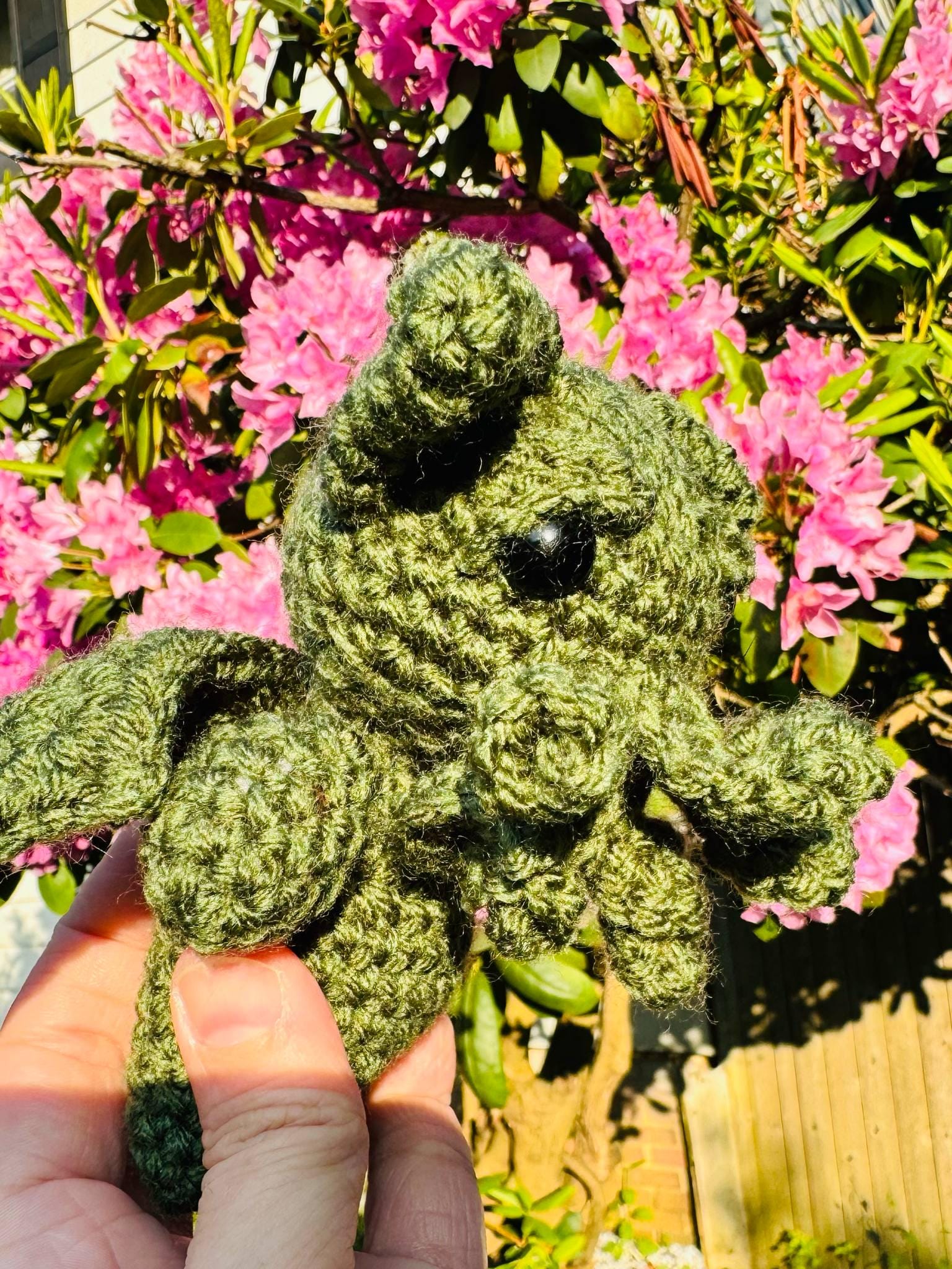 Crochet Meowthulu Plushie- Lovecraftian Fan Art- Amigurumi Cthulu Cat Plush Toy