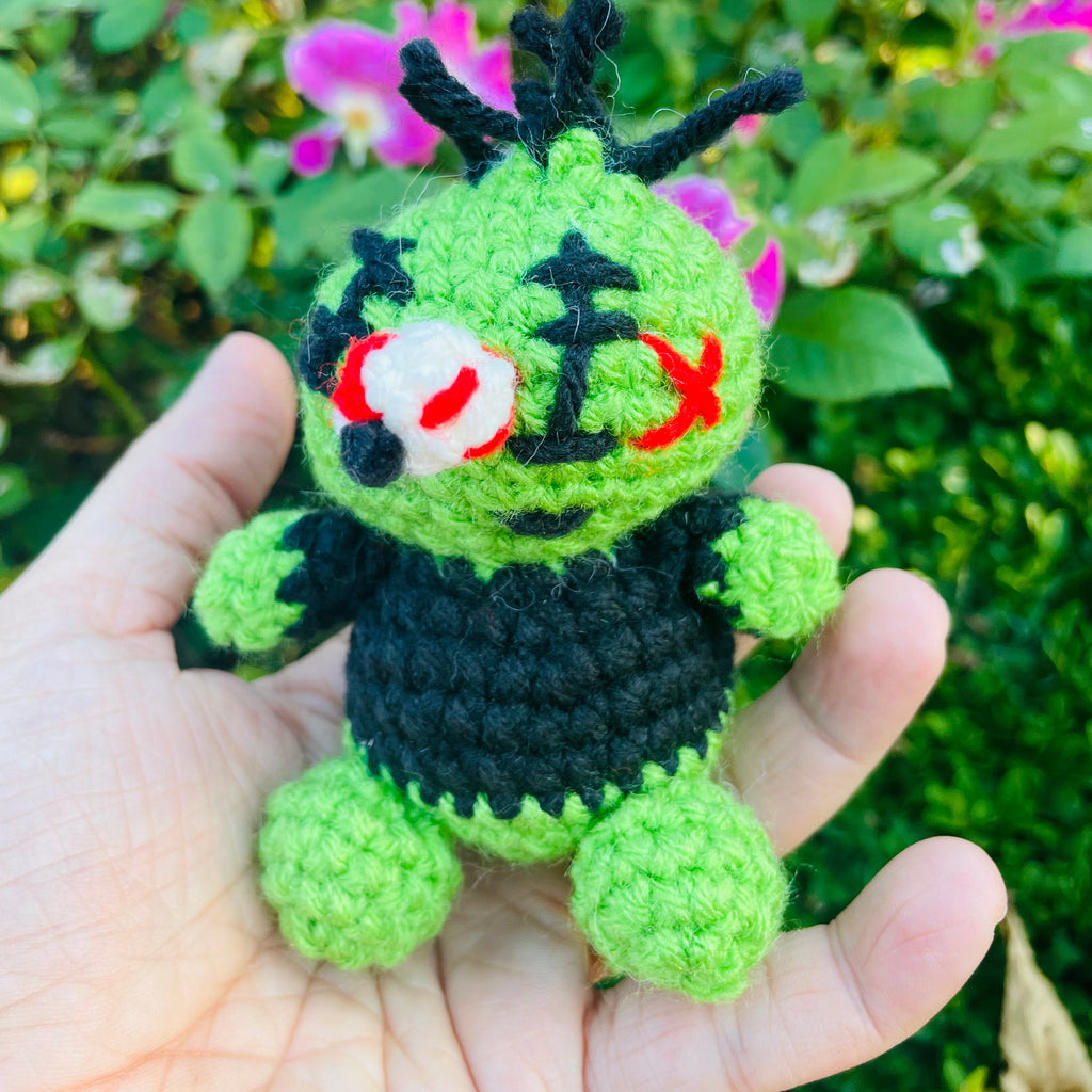 Crochet Zombie Keychain: Handmade Halloween Plush