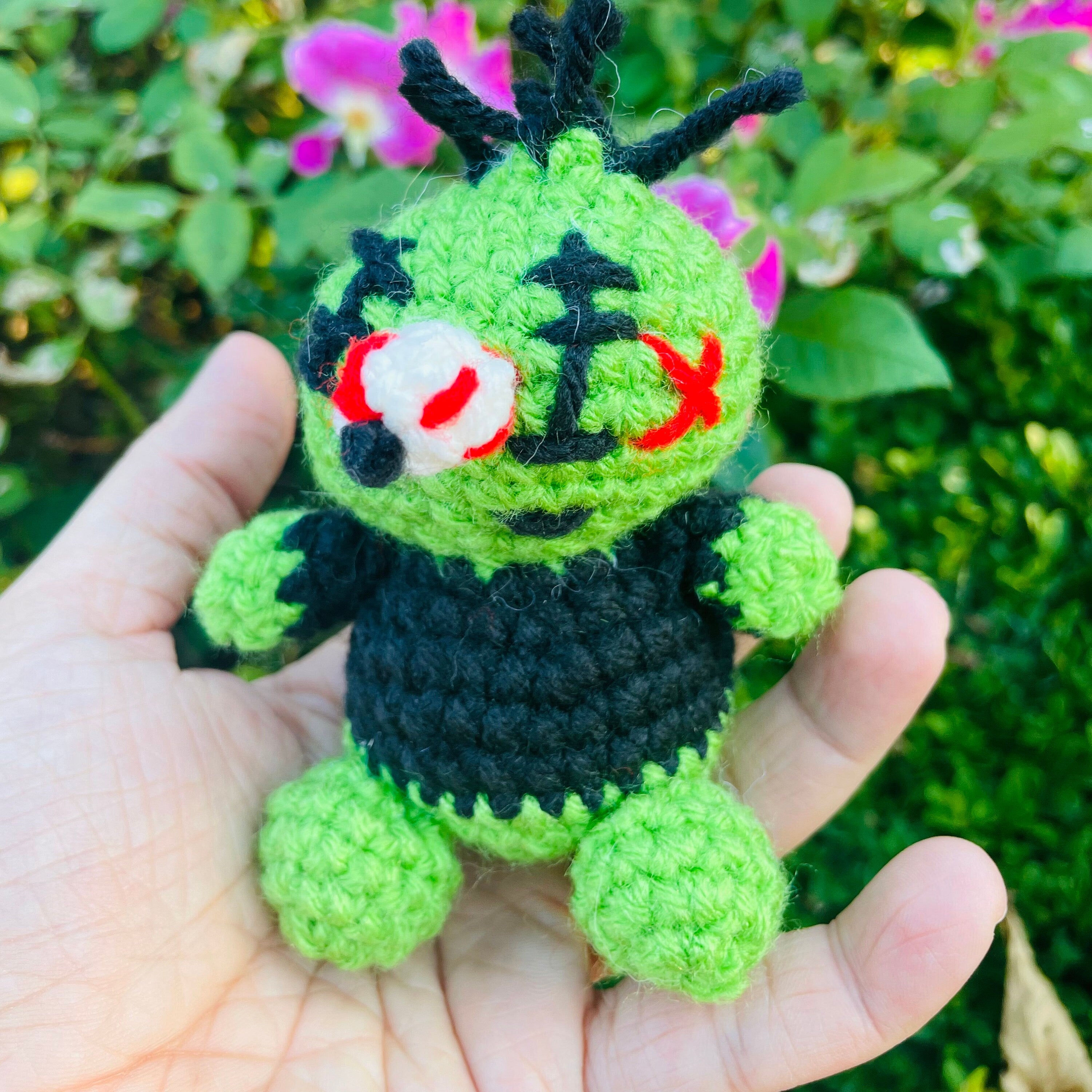 Crochet Zombie Keychain: Handmade Halloween Plush