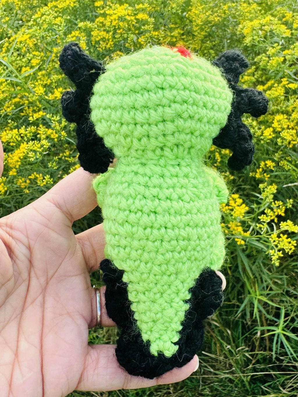 Cute Crochet Zombie Axlotl- Silly Amigurumi Axlotl- Halloween Plushie