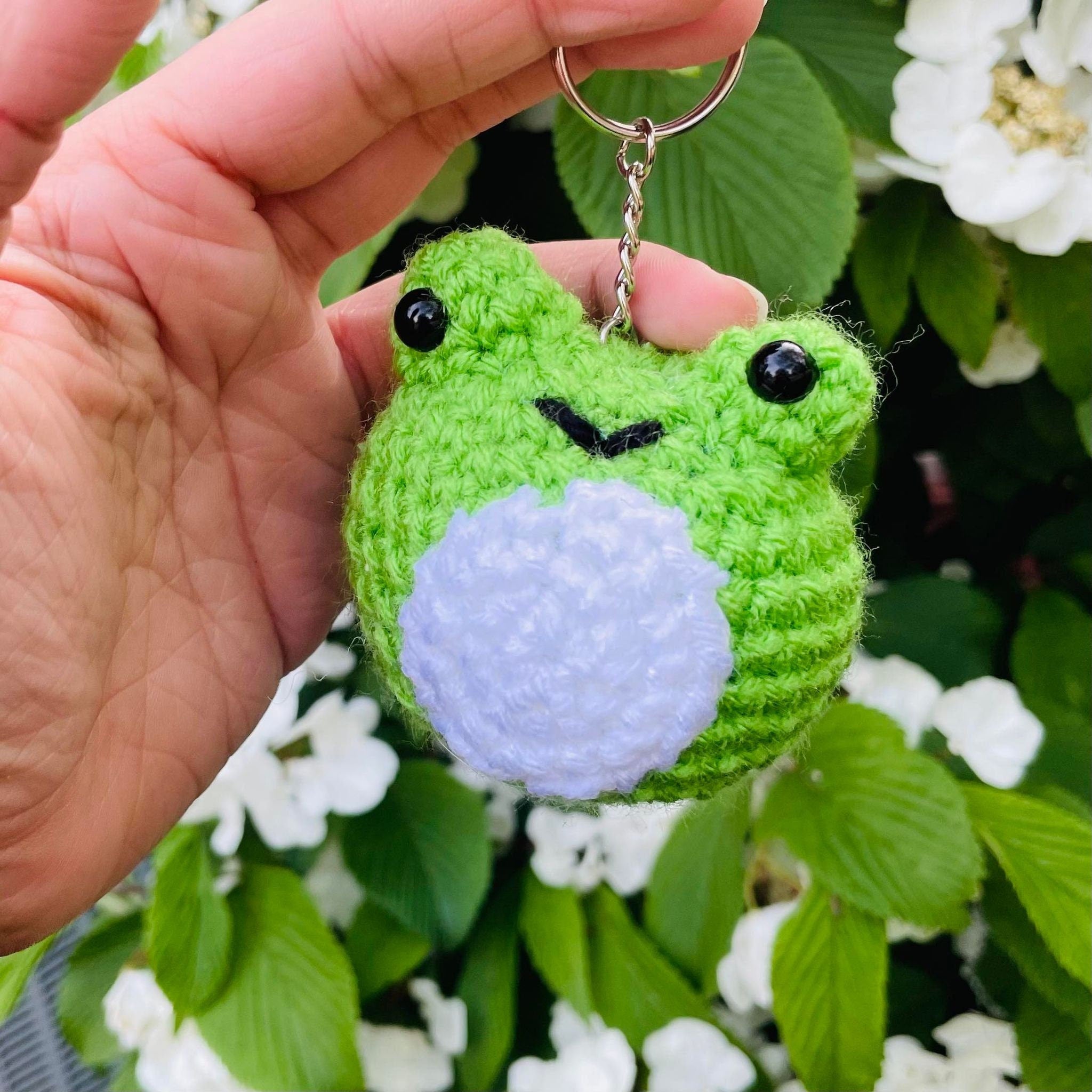 Crochet Frog Keychain: Cottagecore Amigurumi Kawaii