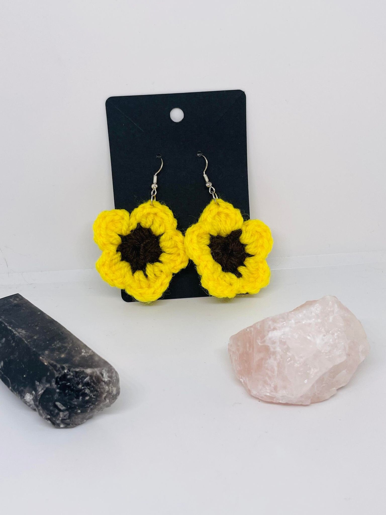 Crochet Flower Earrings: Cottagecore Cherry Blossom & Daisy