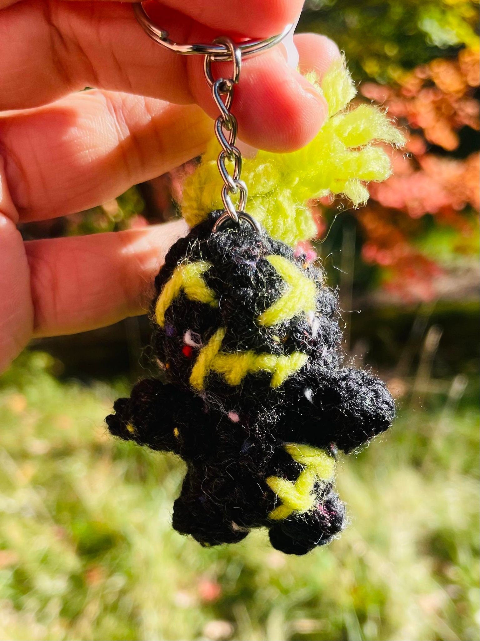 Crochet Mini Voodoo Doll Keychain: Handmade Plushie Key Ring