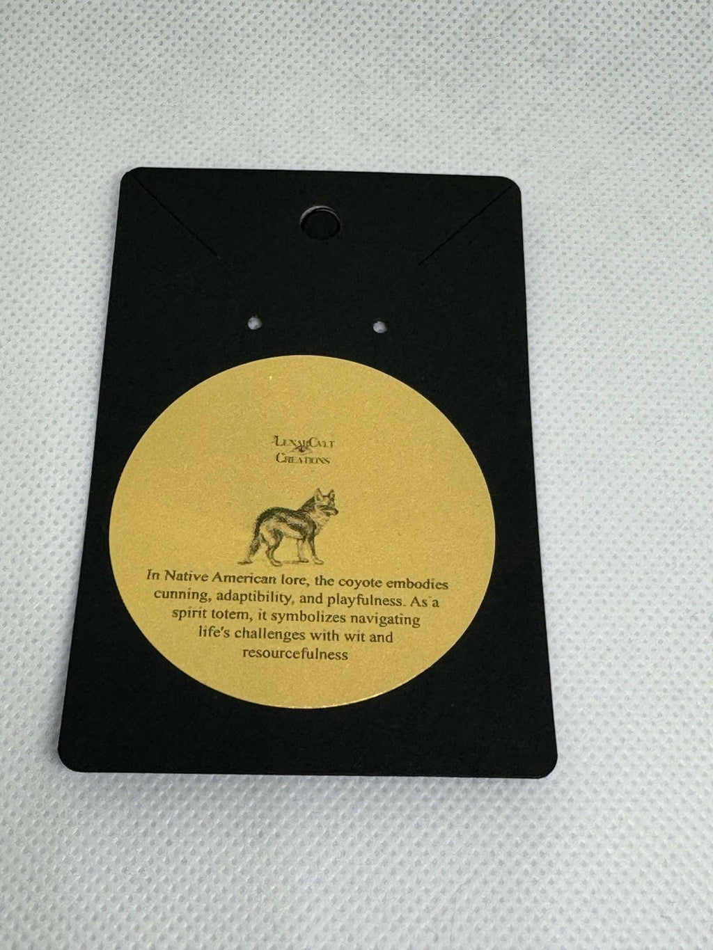 Genuine Coyote Fang Earring with Spotted Obsidian Detail- Ethically Sourced Taxidermy Jewelry