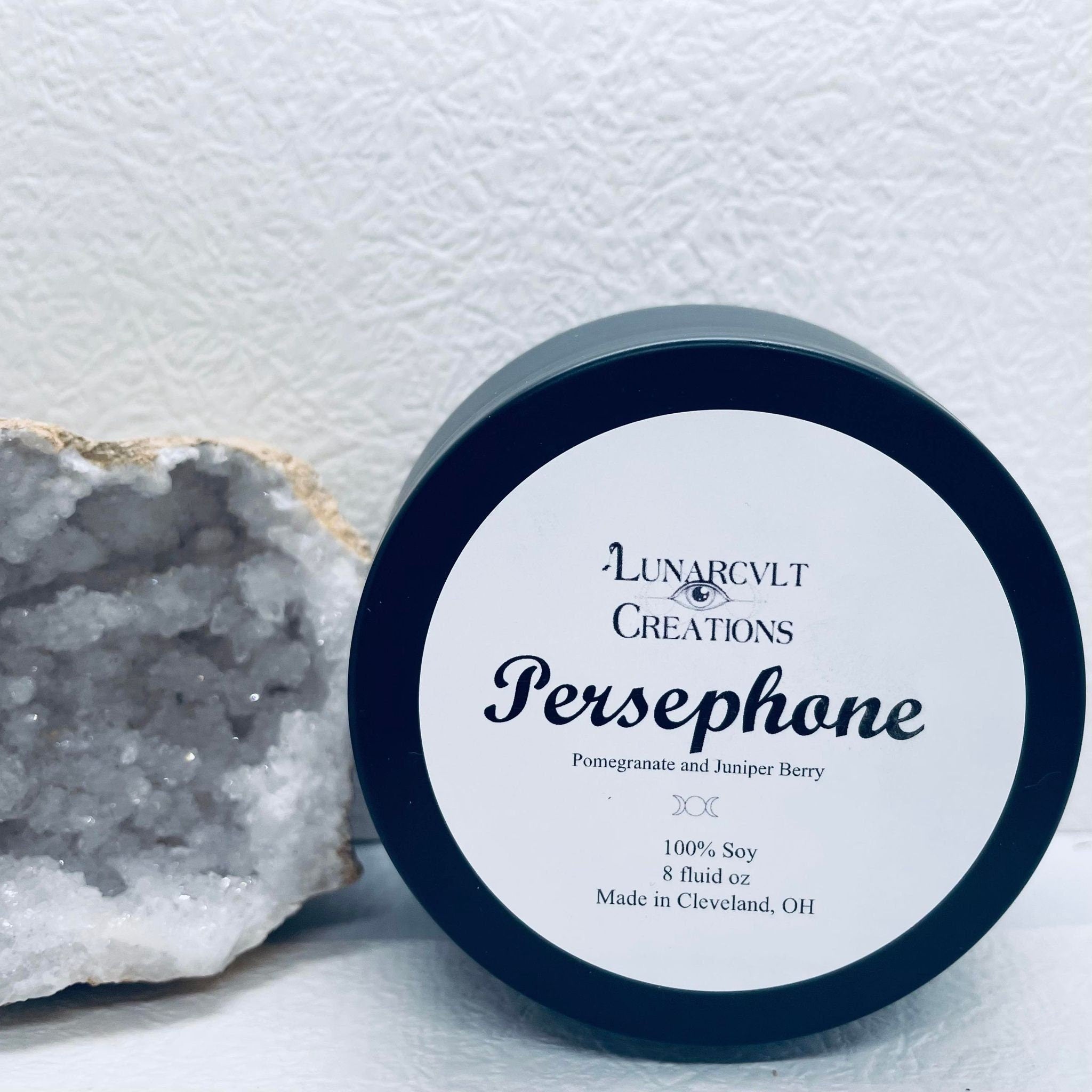 Persephone Goddess Candle: Pomegranate Juniper Scented Soy Candle