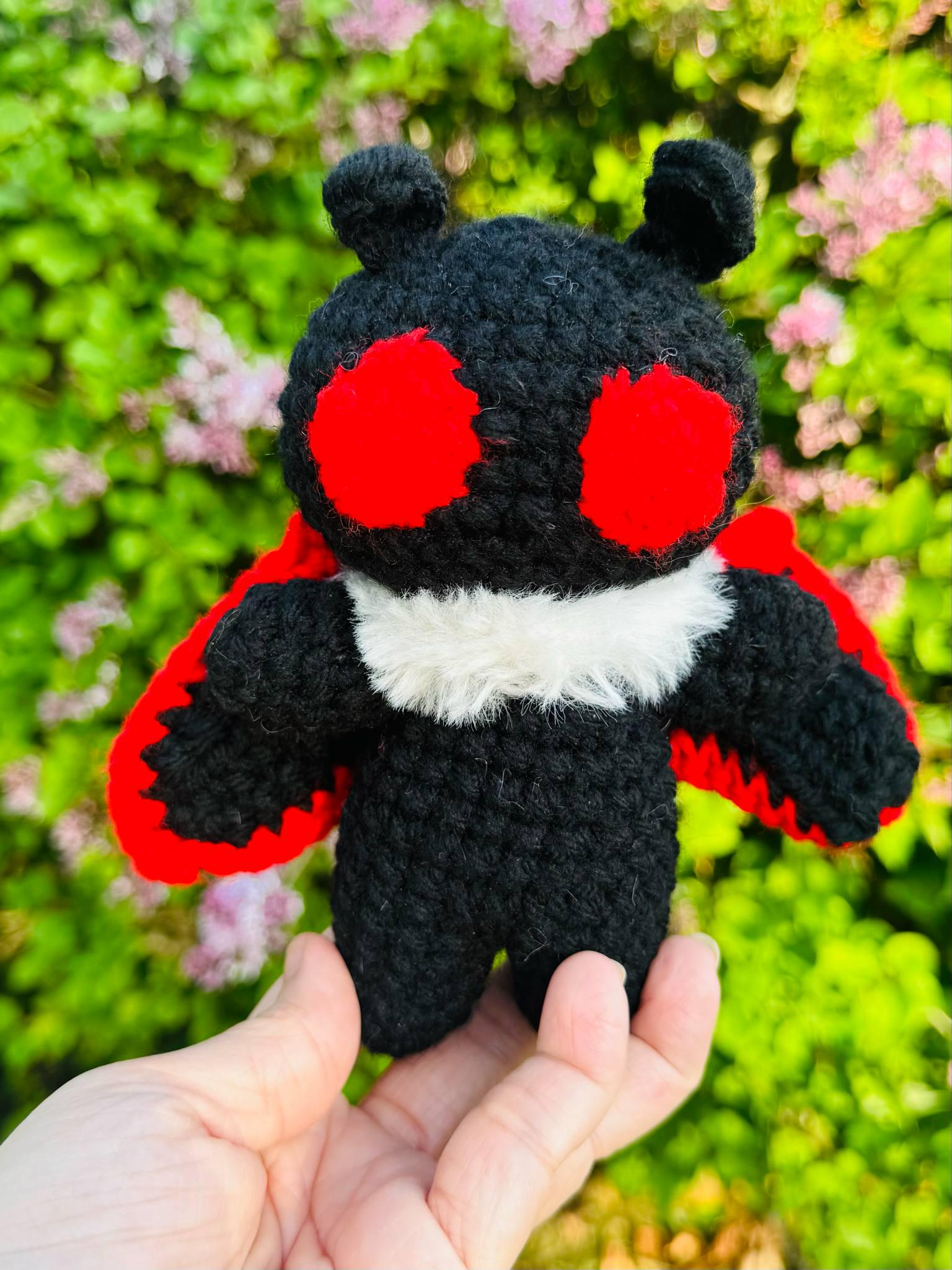 Crochet Mothman Plushie: Handmade Cryptid Stuffed Toy