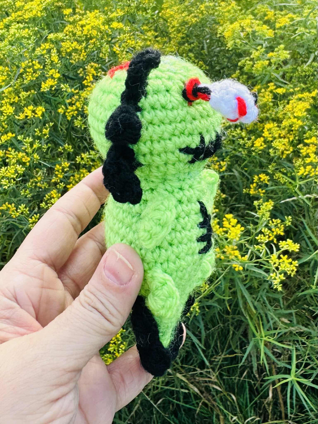 Cute Crochet Zombie Axlotl- Silly Amigurumi Axlotl- Halloween Plushie