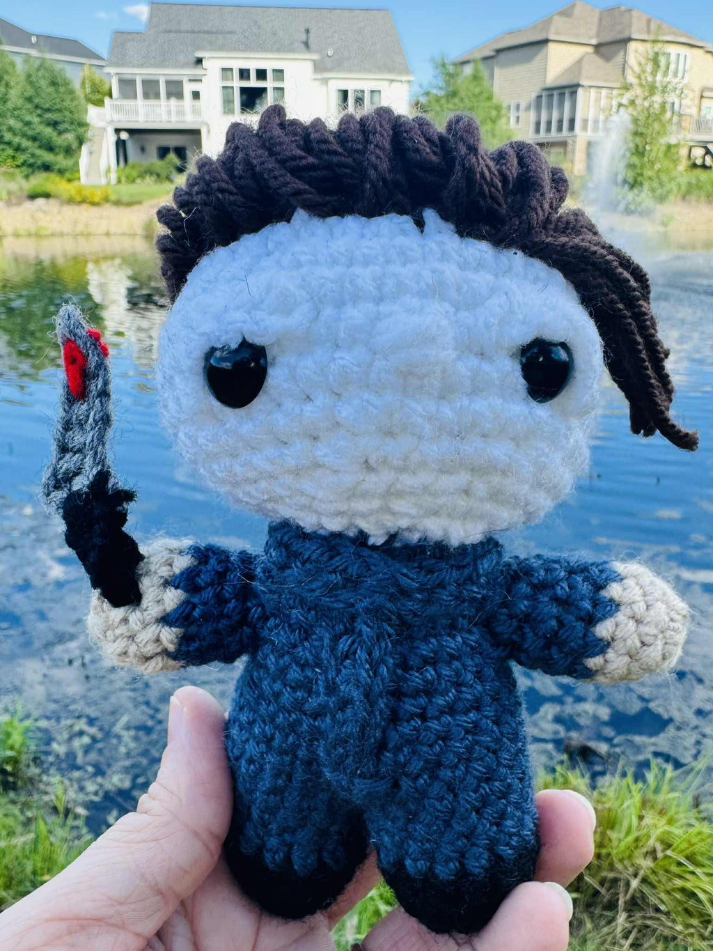 Crochet Michael Myers Plushie: Horror Fan Art, Halloween Decor