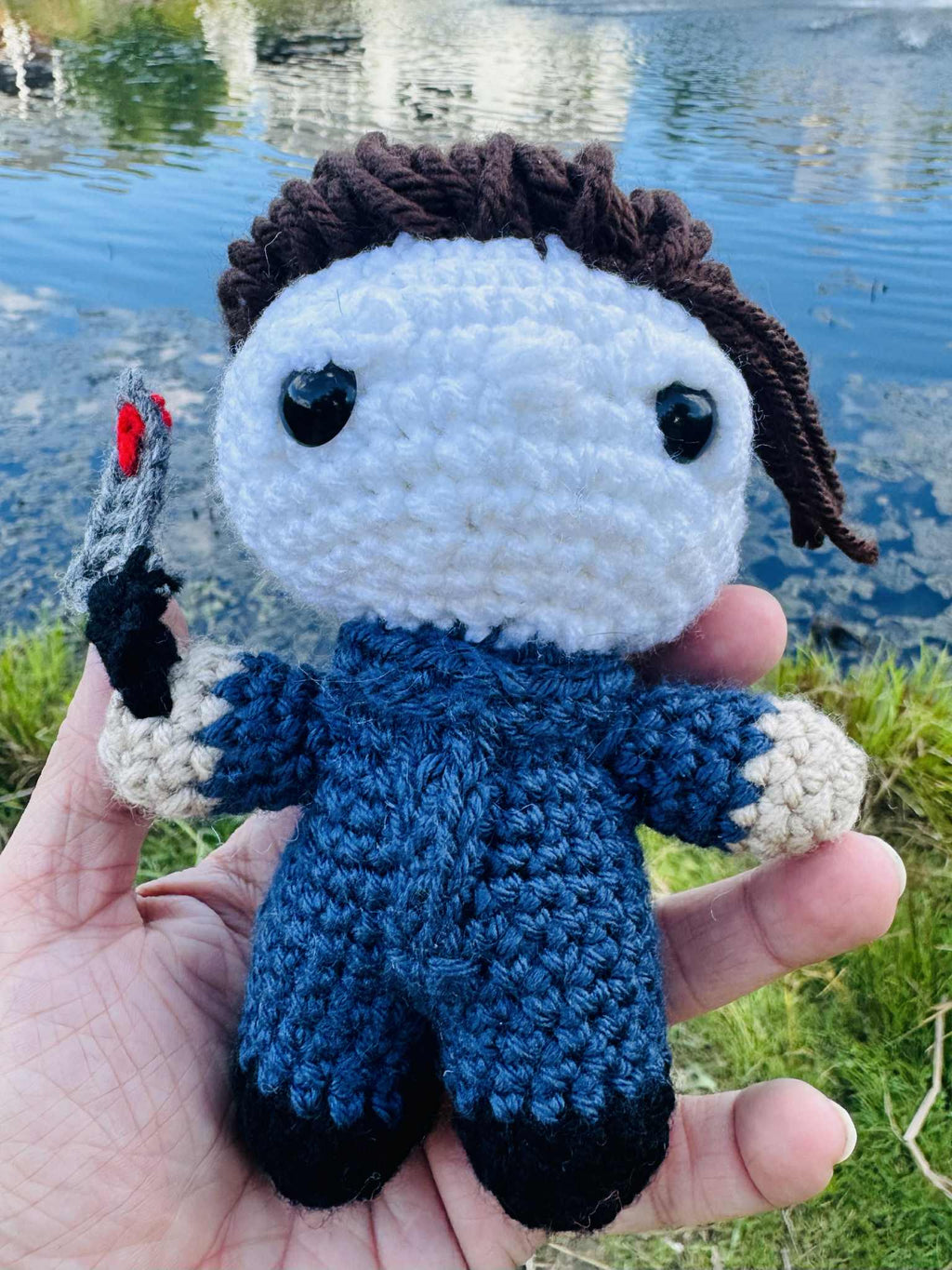 Crochet Michael Myers Plushie: Horror Fan Art, Halloween Decor