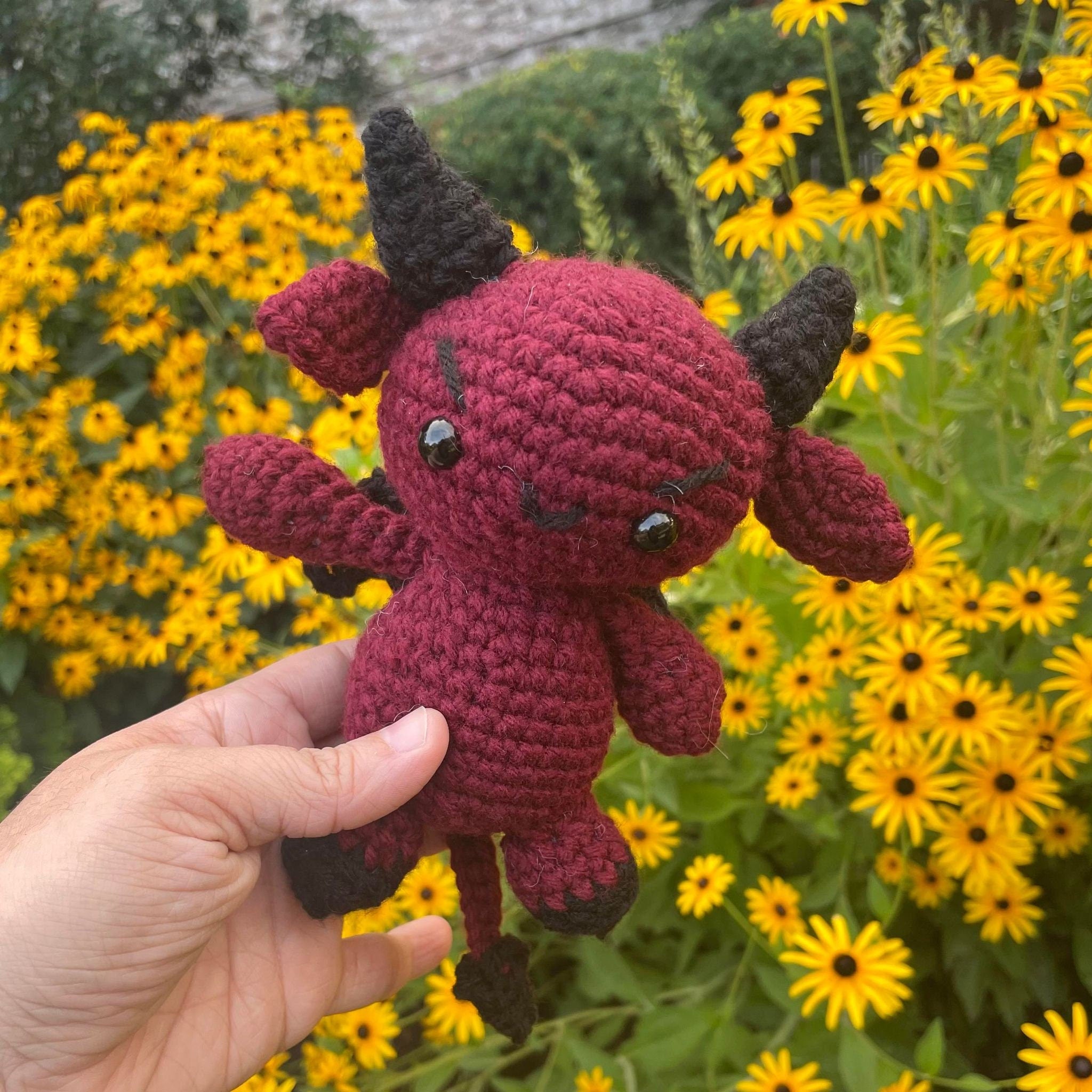Baby Devil Crochet Plushie- Amigurumi- Halloween Imp- Kawaii