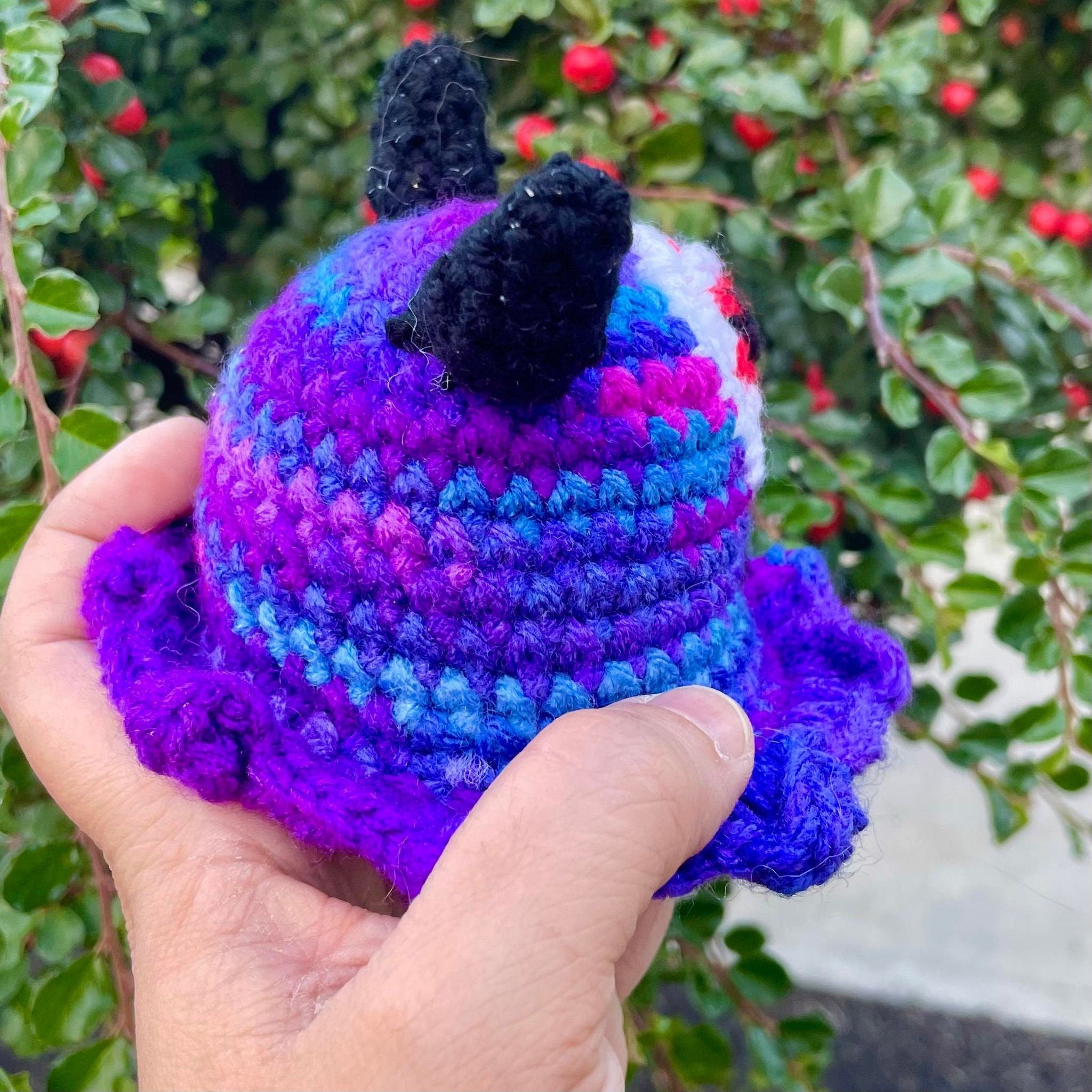 Crochet Cyclops Monster- Amigurumi One-Eyed Alien- Multicolor Alien Mini Plushie