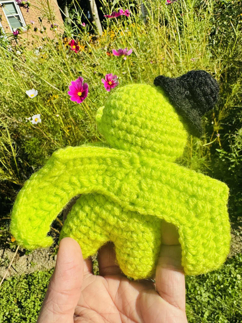 Crochet Cthulu with Top Hat Plushie- Handmade Lovecraftian Monster Plush Toy