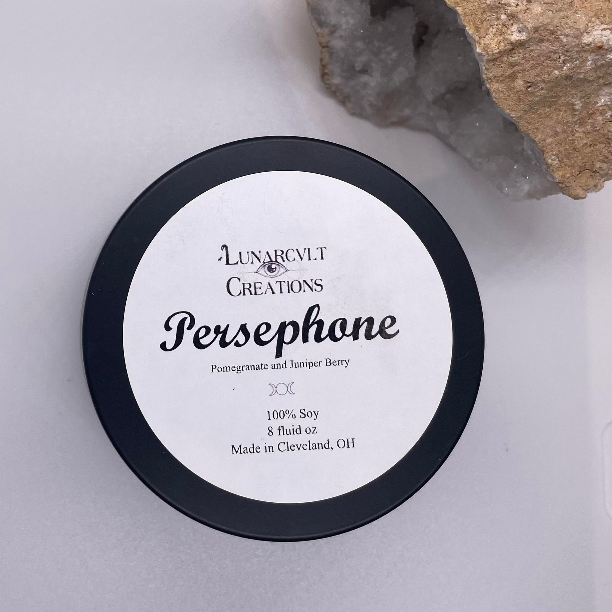 Persephone Goddess Candle: Pomegranate Juniper Scented Soy Candle