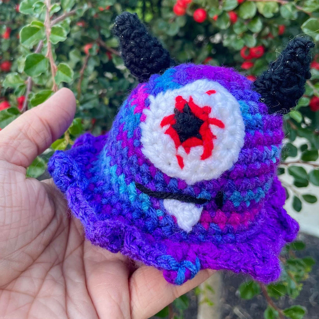 Crochet Cyclops Monster- Amigurumi One-Eyed Alien- Multicolor Alien Mini Plushie