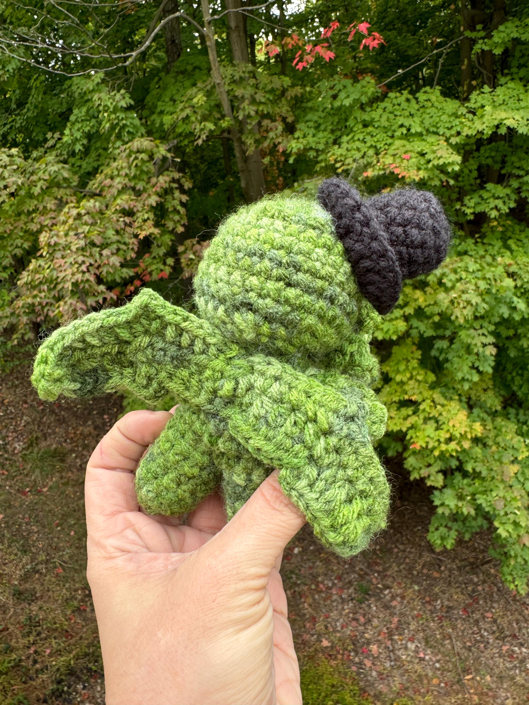 Crochet Cthulu with Top Hat Plushie- Handmade Lovecraftian Monster Plush Toy