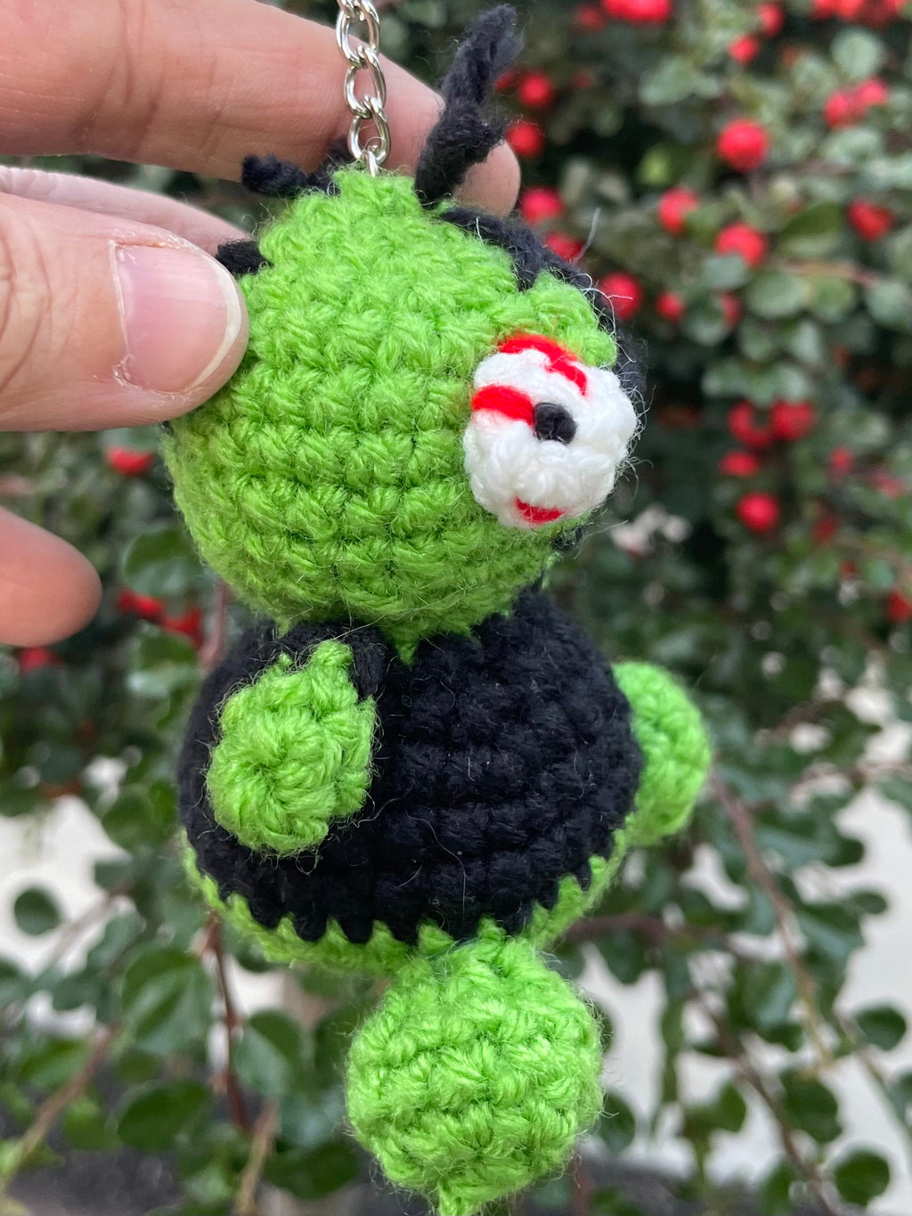 Crochet Zombie Keychain: Handmade Halloween Plush