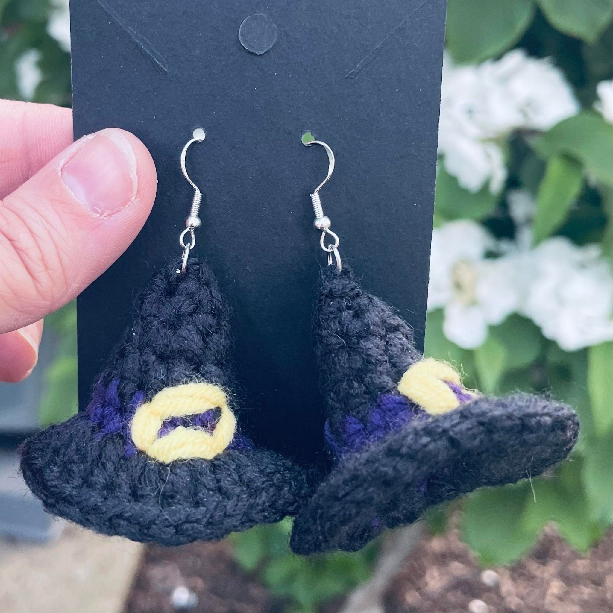 Crochet Witch Hat Earrings