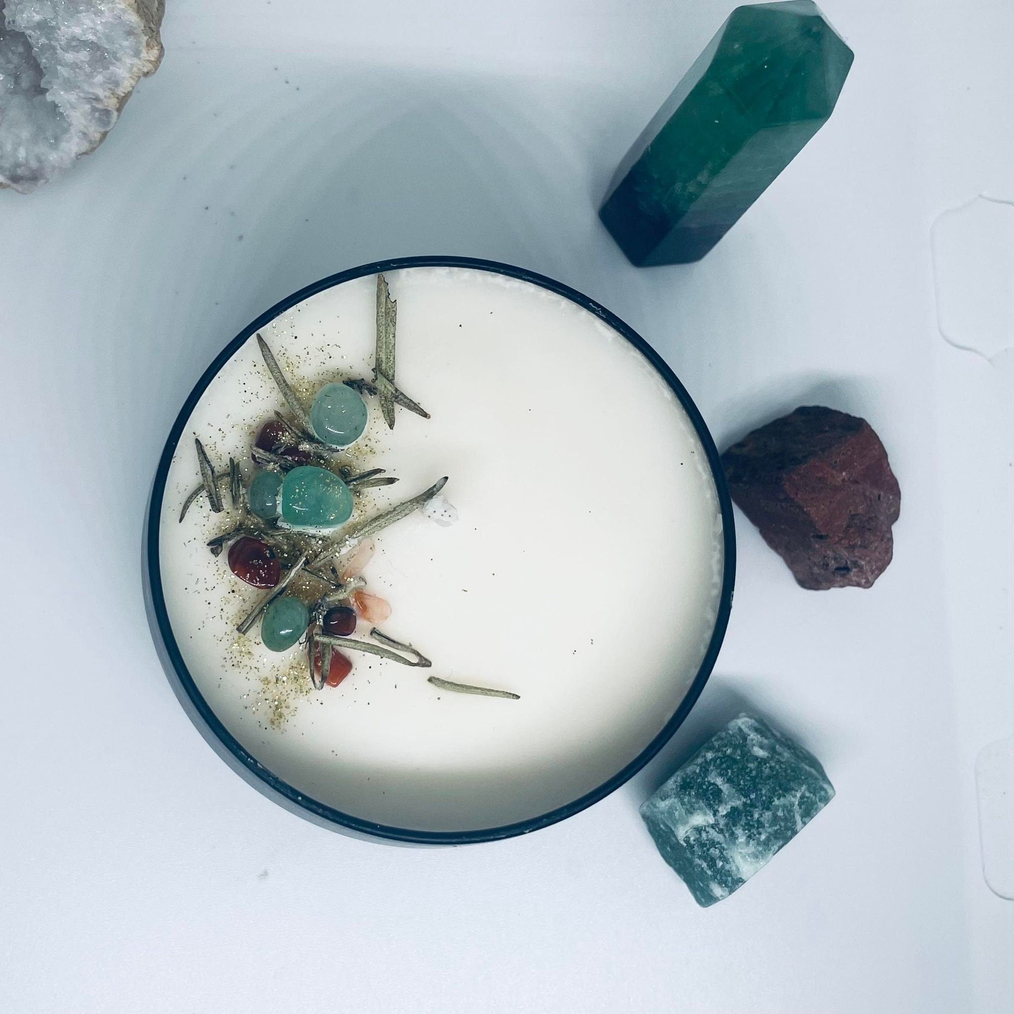Loki Intention Candle- Dragonsblood Scented Soy Wax Candle- Crystal Candle