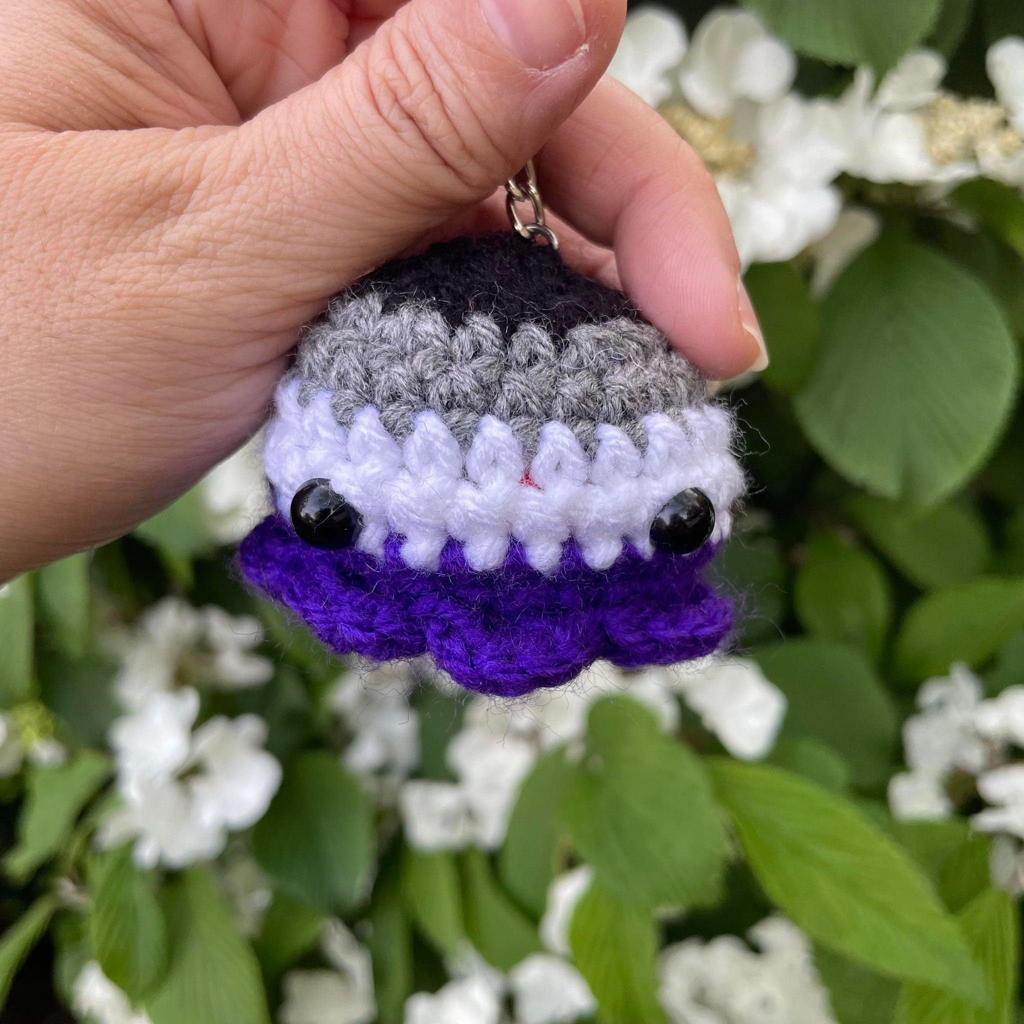 Crochet Pride Flag Octopus Keychain: LGBT Amigurumi