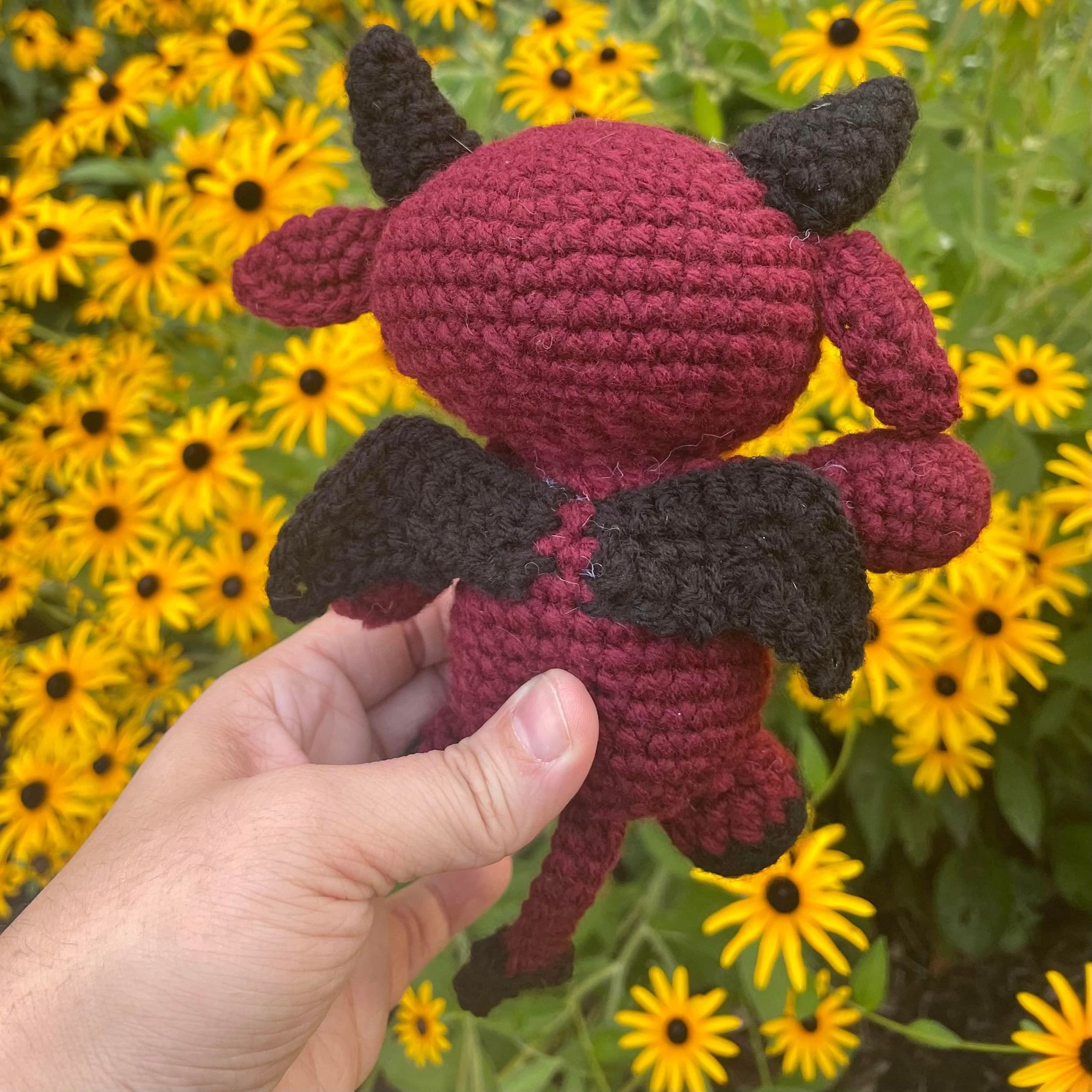 Baby Devil Crochet Plushie- Amigurumi- Halloween Imp- Kawaii