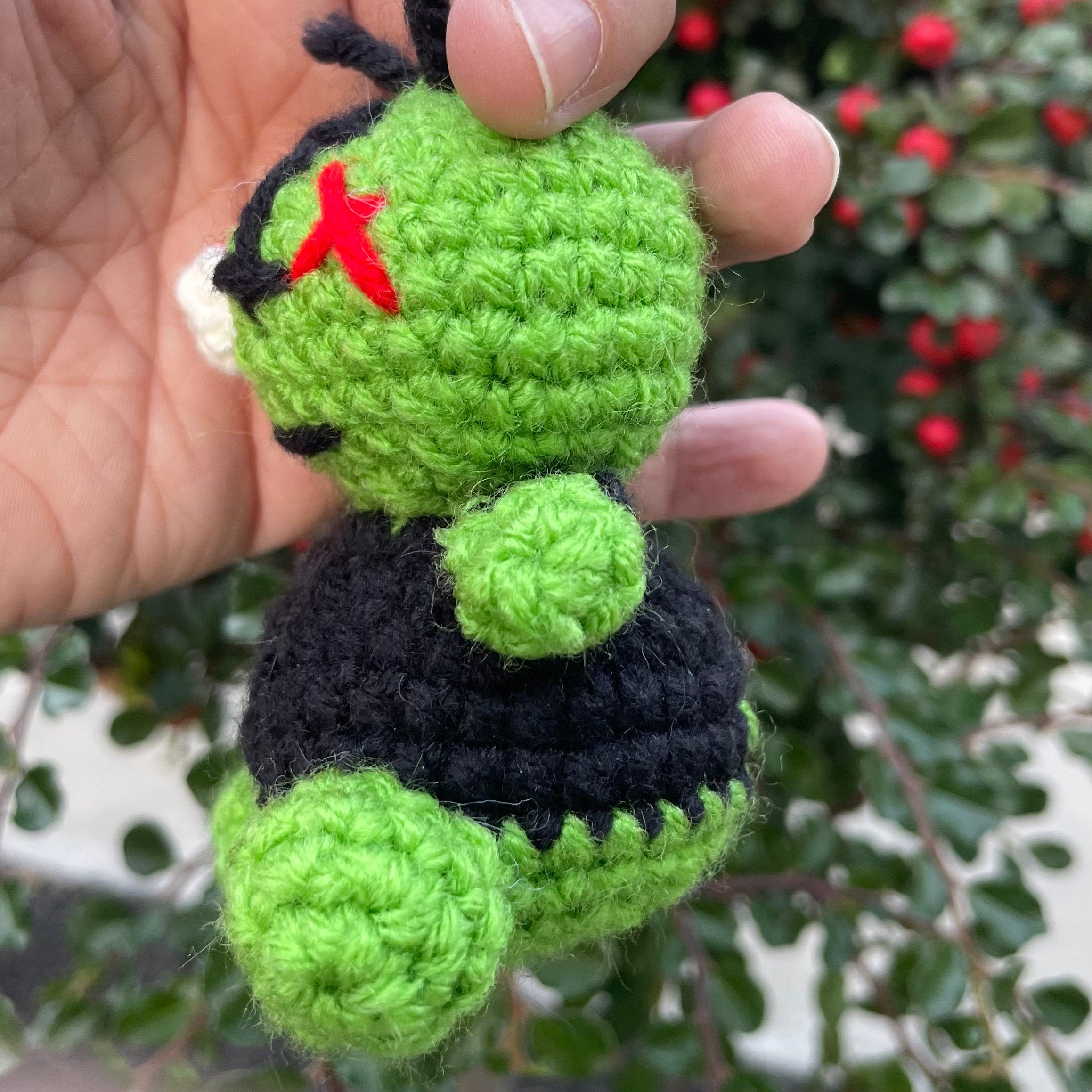 Crochet Zombie Keychain: Handmade Halloween Plush
