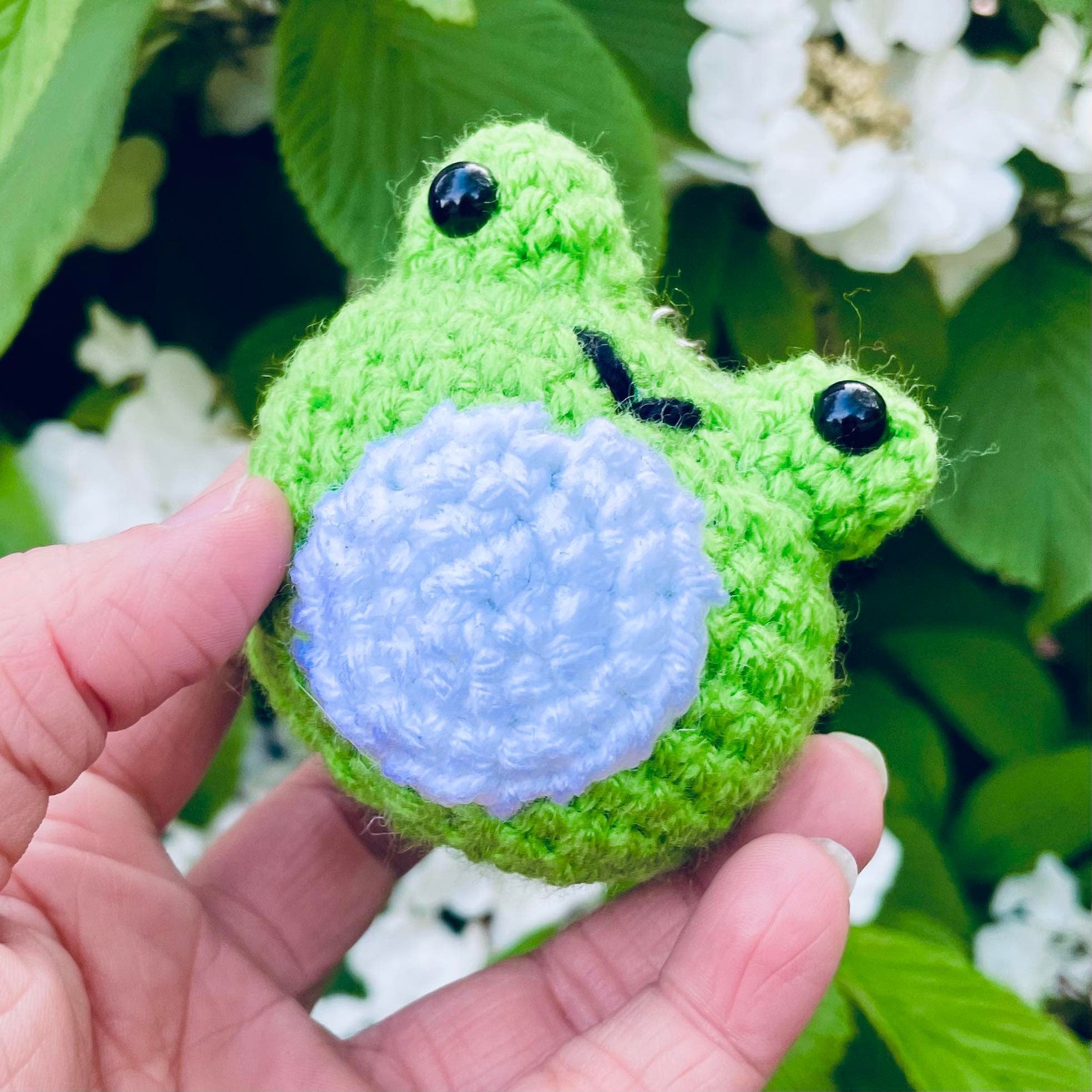 Crochet Frog Keychain: Cottagecore Amigurumi Kawaii
