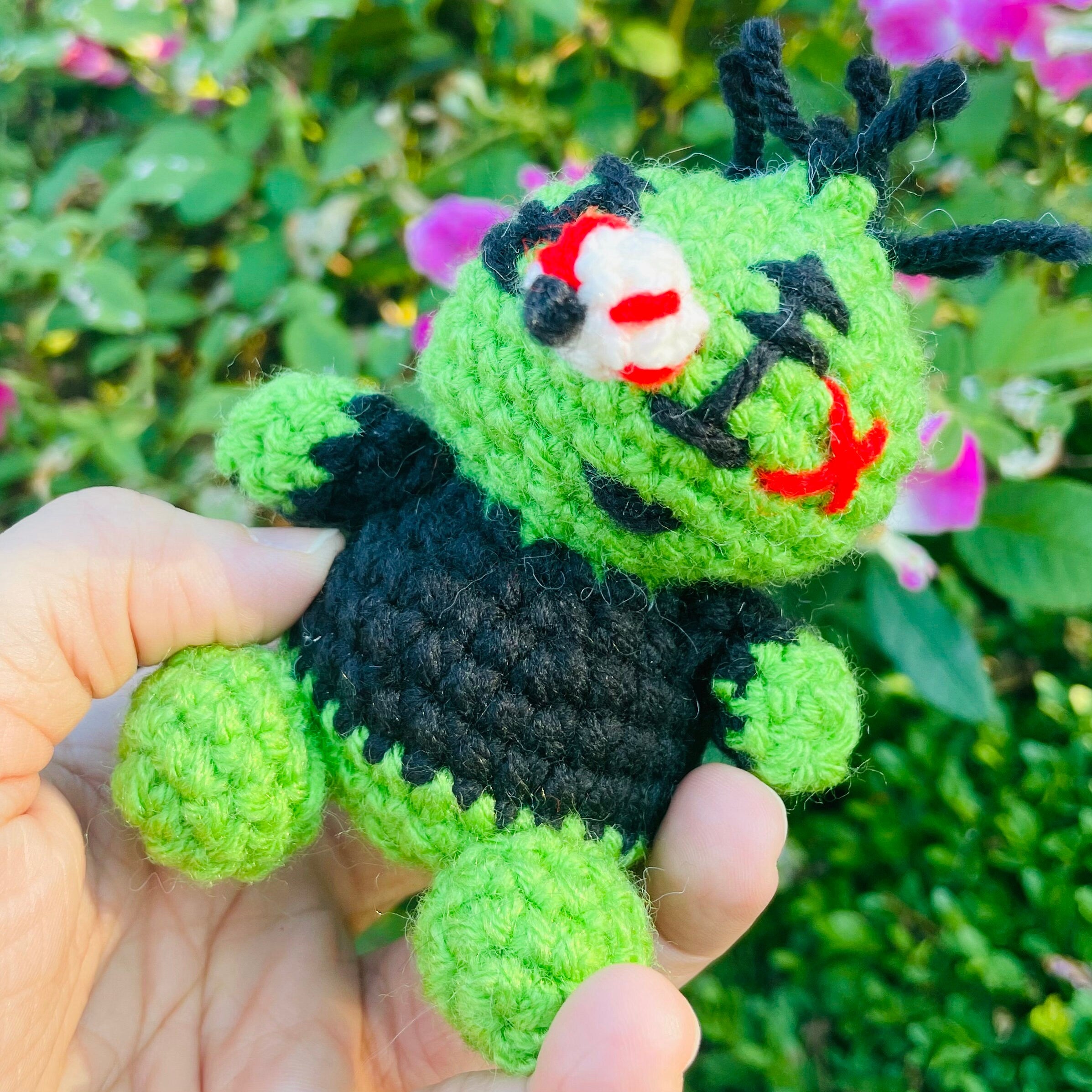 Crochet Zombie Keychain: Handmade Halloween Plush