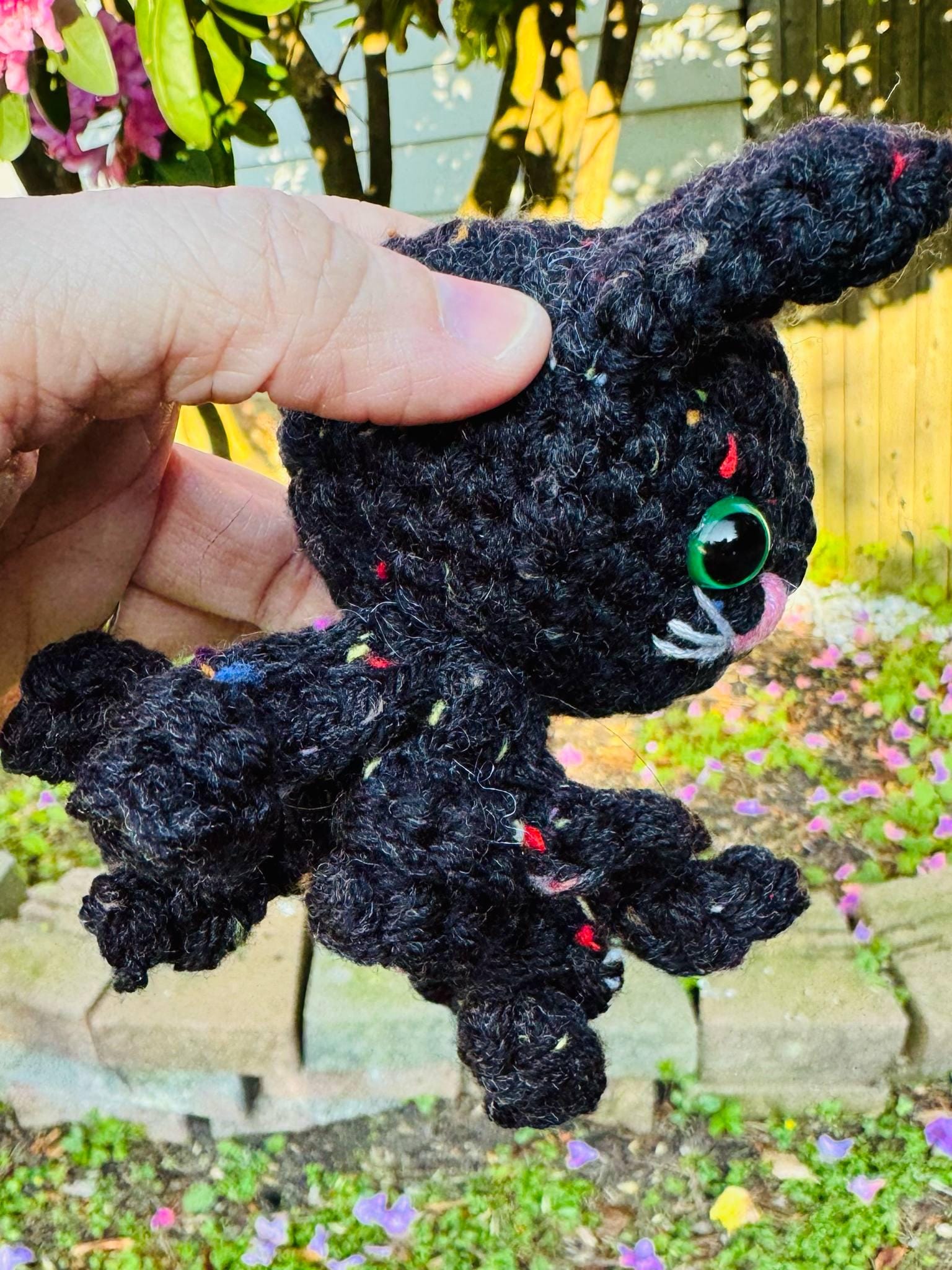 Crocheted Octacat Plushie: Black Cat Octopus Hybrid Toy