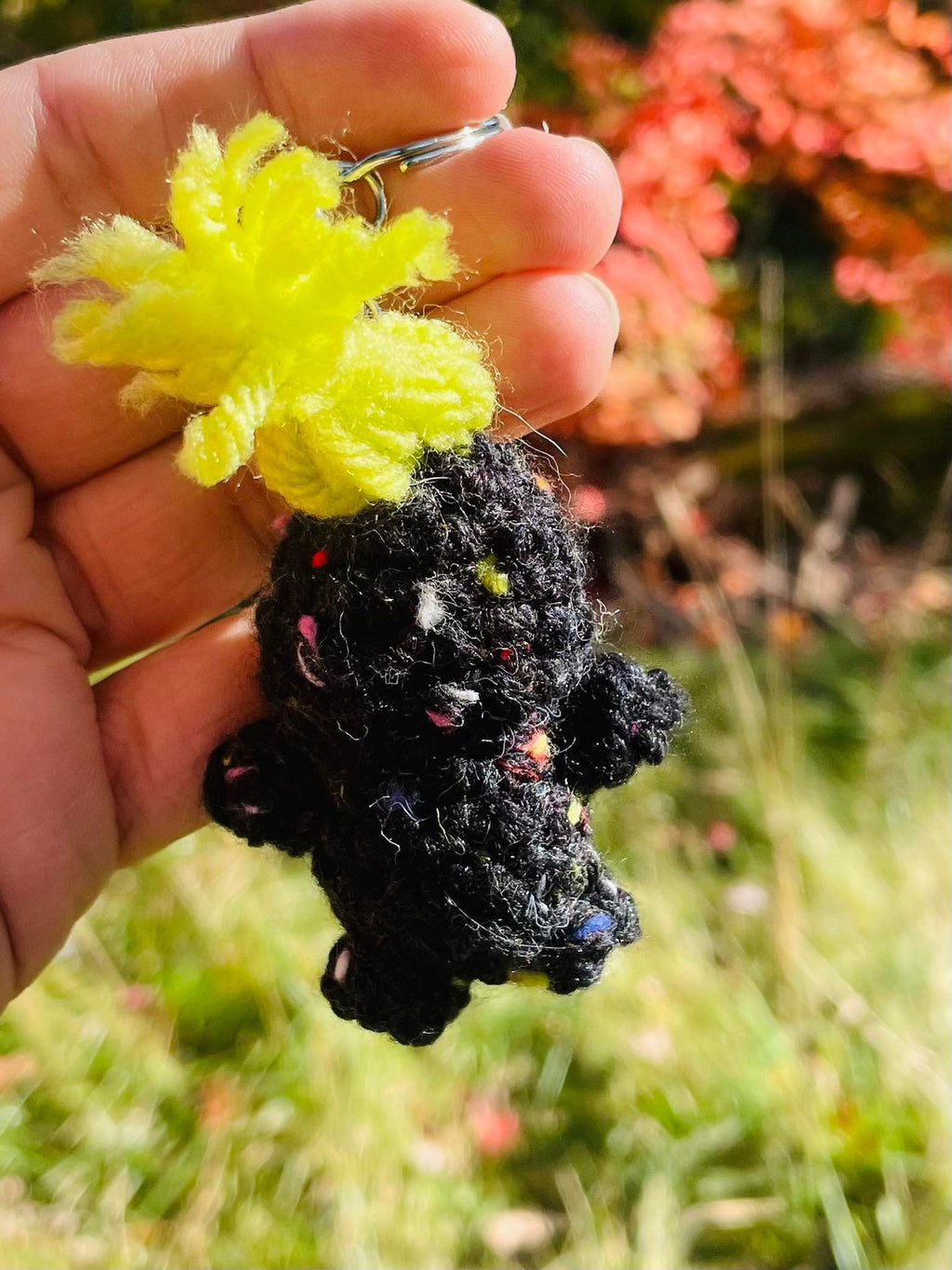 Crochet Mini Voodoo Doll Keychain: Handmade Plushie Key Ring