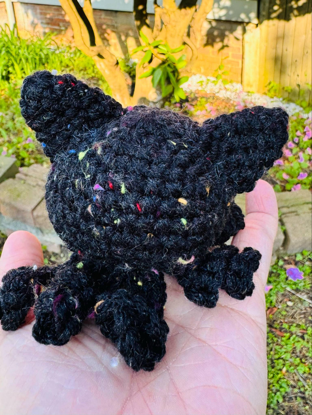 Crocheted Octacat Plushie: Black Cat Octopus Hybrid Toy