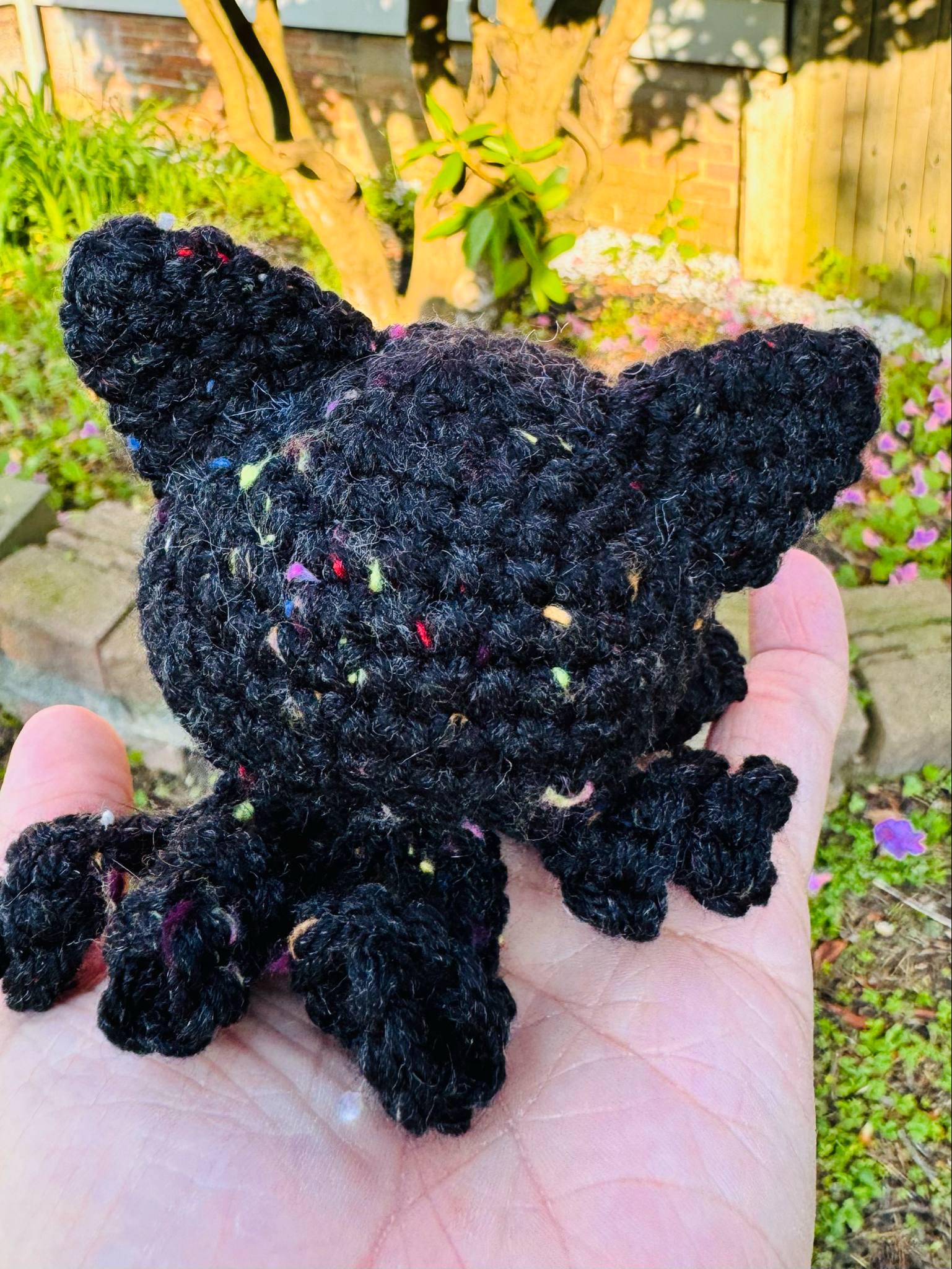 Crocheted Octacat Plushie: Black Cat Octopus Hybrid Toy