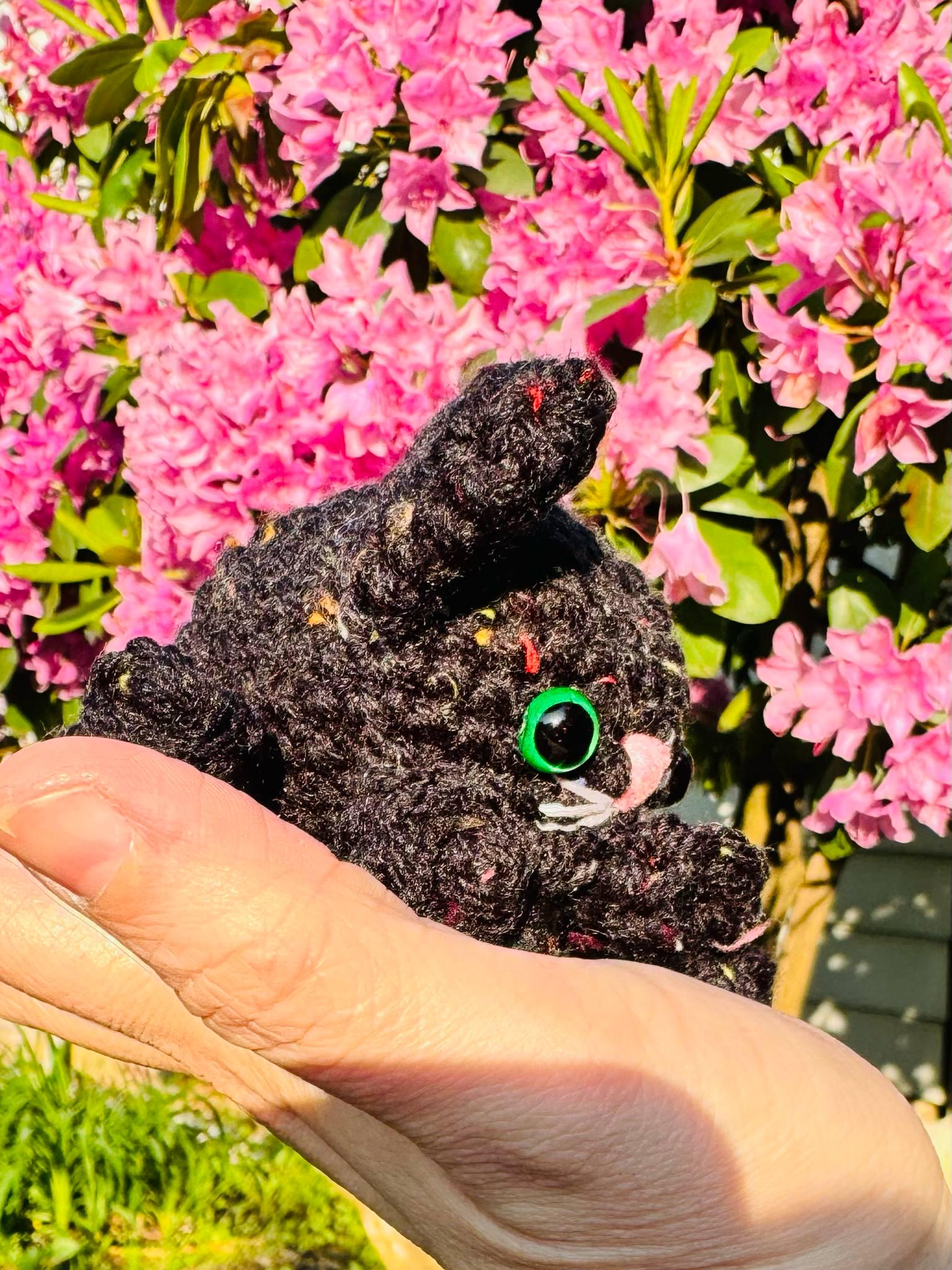 Crocheted Octacat Plushie: Black Cat Octopus Hybrid Toy