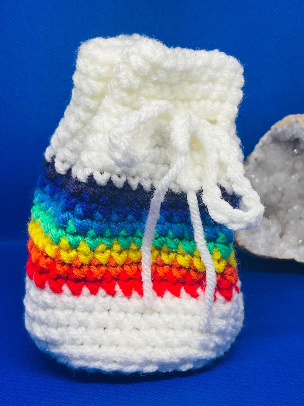 Crochet Rainbow Keepsake Pouch- Crystal Pouch- Dice Bag- LGBTQ Pride