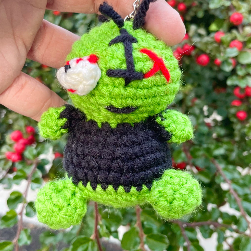 Crochet Zombie Keychain: Handmade Halloween Plush
